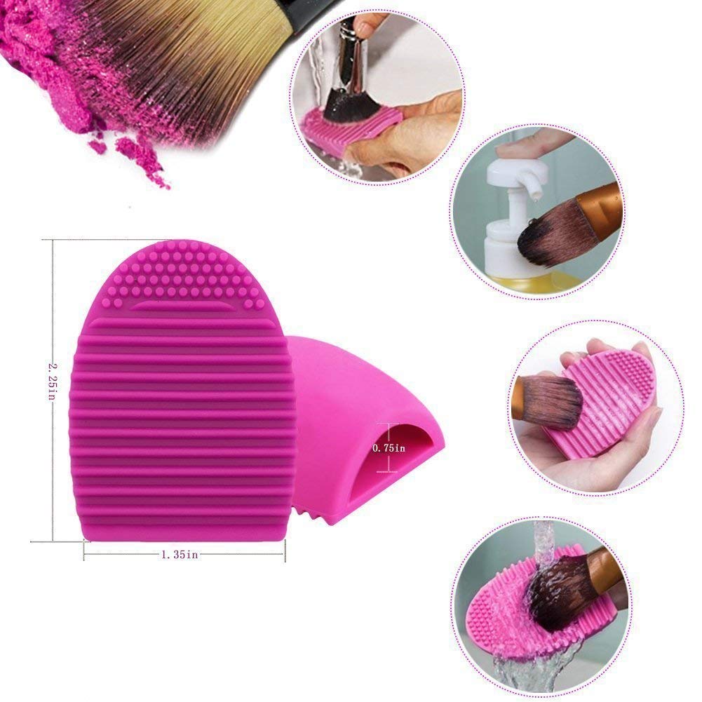 Premium 32-Piece MISS & MAM Makeup Brush Set with Natural/Synthetic Bristles, Leather Pouch, Sponge Puff & Brush Cleaner - Black | Professional Cosmetic Brushes for Foundation, Blush, Eyeshadow & More