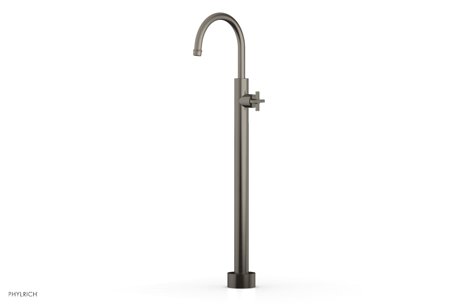 HEX MODERN Tall Floor Mount Tub Filler with Cross Handle 5014602 - Modern Bathroom Faucet for Freestanding Tubs, Perfect for Luxury Spa and Home Renovation