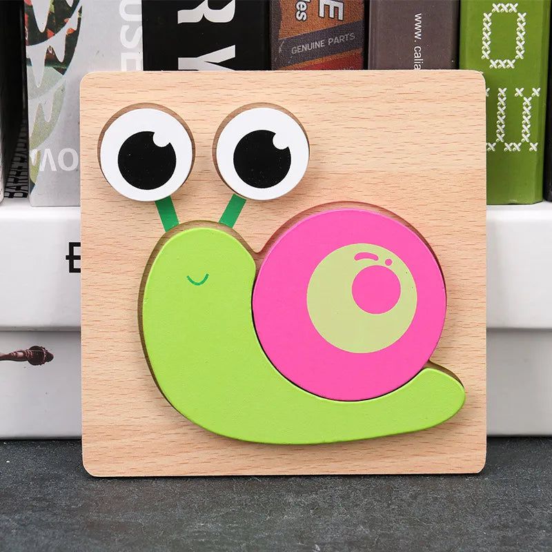 3D Wooden Animal Puzzles for Toddlers - Educational Learning Toys for Kids - Perfect for Early Childhood Development & Montessori Playtime