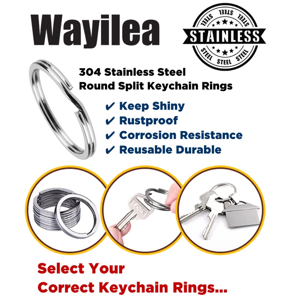 12 Pack Stainless Steel Keychain Rings - 1