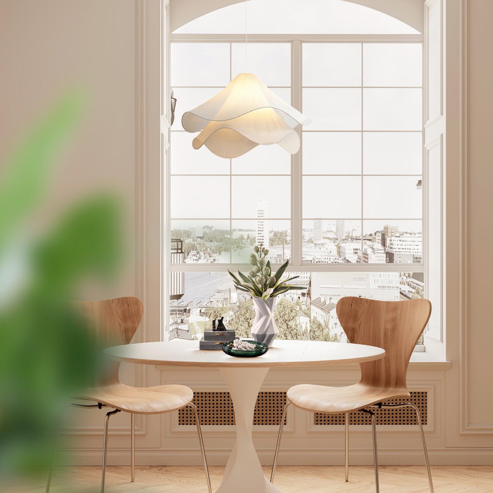 Ethereal Bloom Plug-in Pendant Light - Modern Floral Glass Ceiling Lamp for Bedroom, Living Room & Dining Room Decor