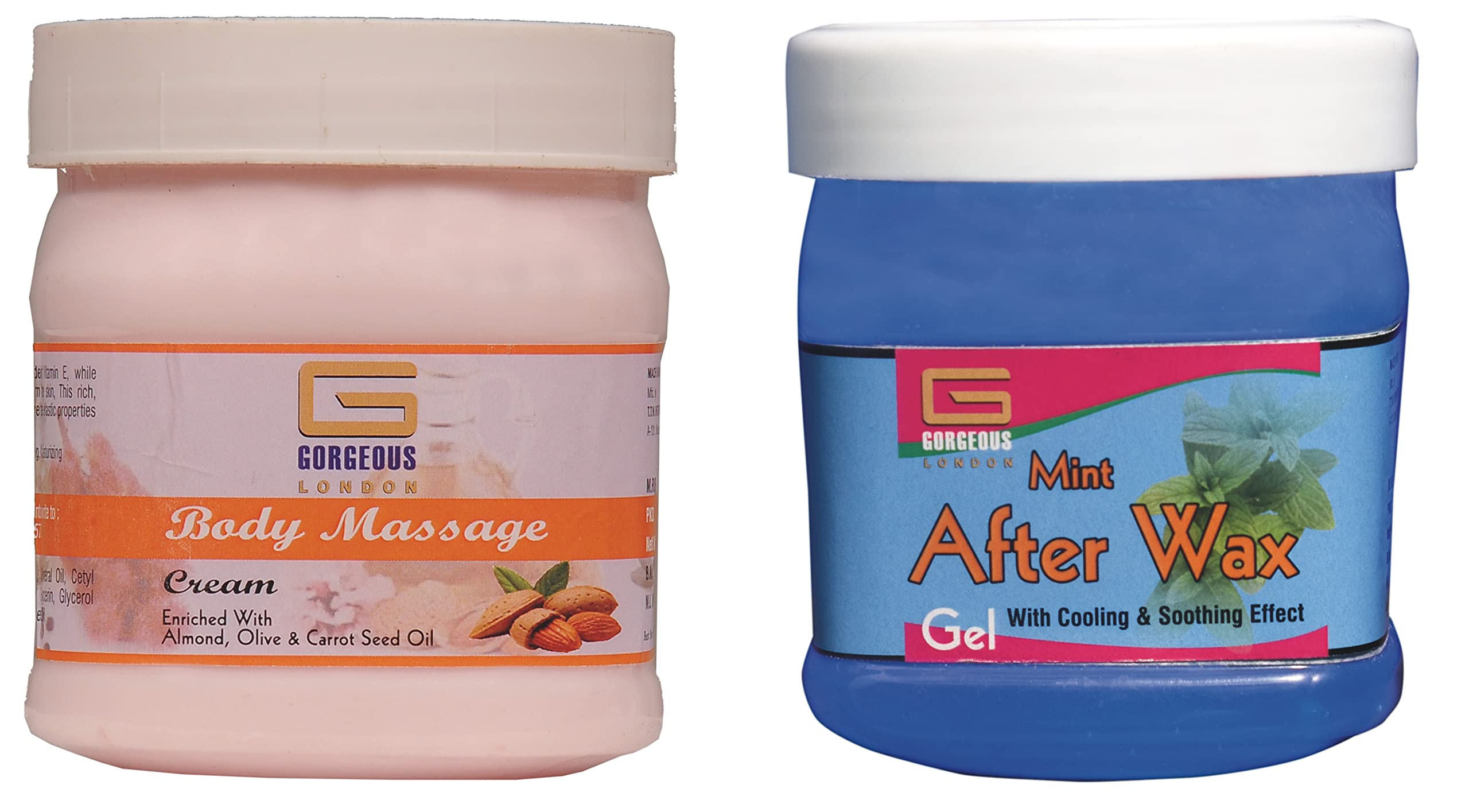 London Body Massage Cream & Mint Gel Combo - 2 Pack (450g Each) | Relaxing Spa Treatment for Muscle Pain Relief & Stress Relief at Home