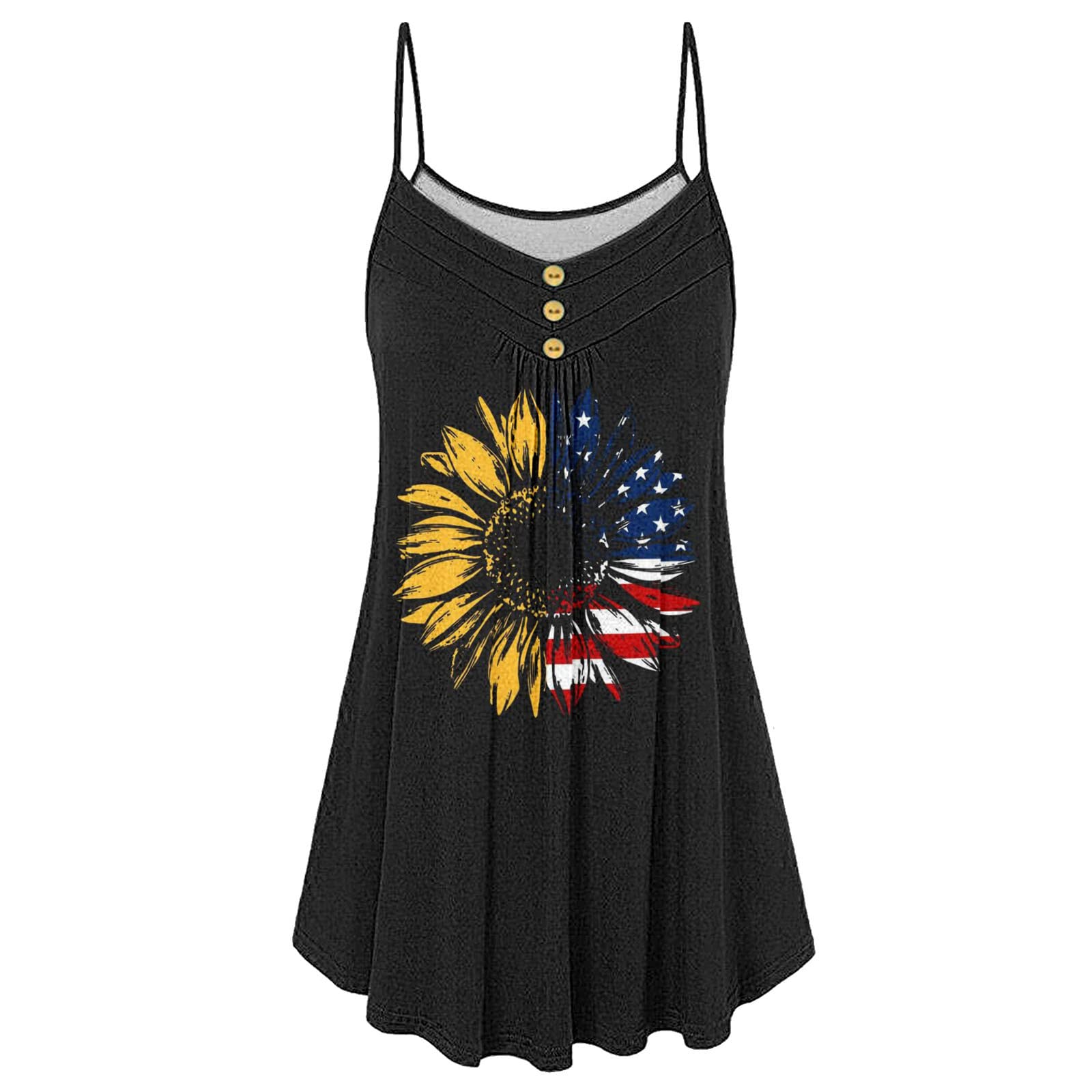 Gibobby Women's V Neck Tank Tops - Summer Casual Sleeveless Button Down Tunic Top | Flowy Loose Shirt for Beach, Yoga & Everyday Wear