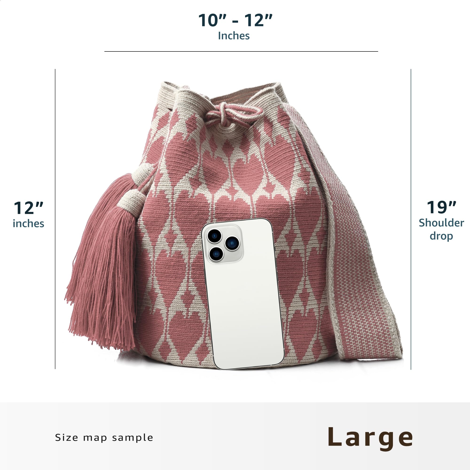 Authentic WYOU Designer Wayuu Crochet Bag - Large Handmade Tote for Women, Boho Beach Bag, Perfect for Travel, Shopping & Everyday Use