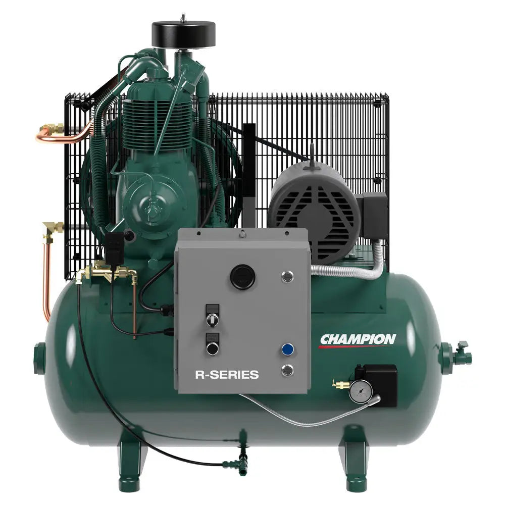 Champion 5HP R-Series Horizontal Air Compressor 30 Gallon with R15 Pump - HR5-3 | Ideal for Workshops, Construction Sites & Automotive Repair
