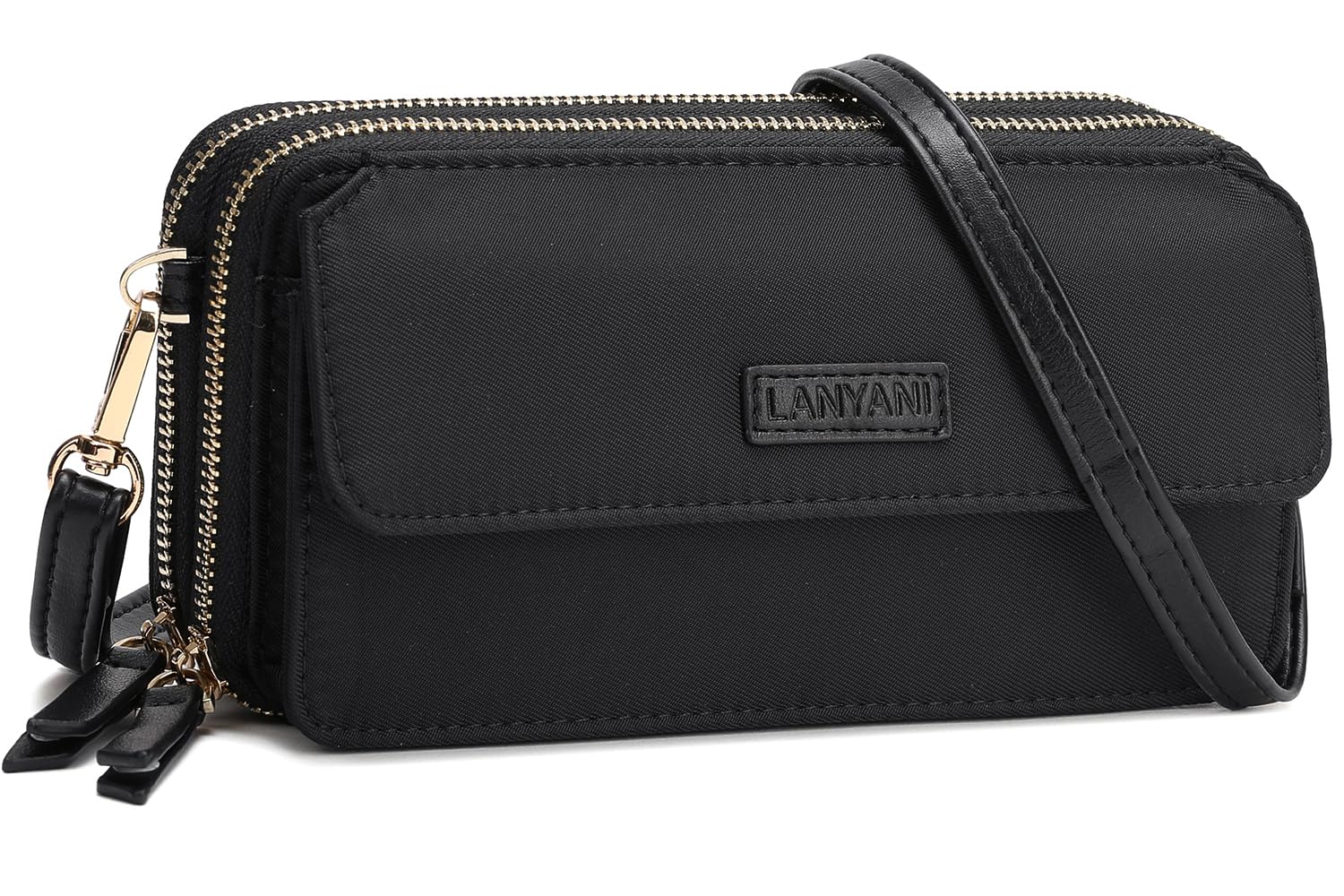 Lanyani RFID Blocking Crossbody Wallet Wristlet Purse for Women - Vegan Leather Phone Holder with Card Slots | Perfect for Travel, Shopping & Everyday Use