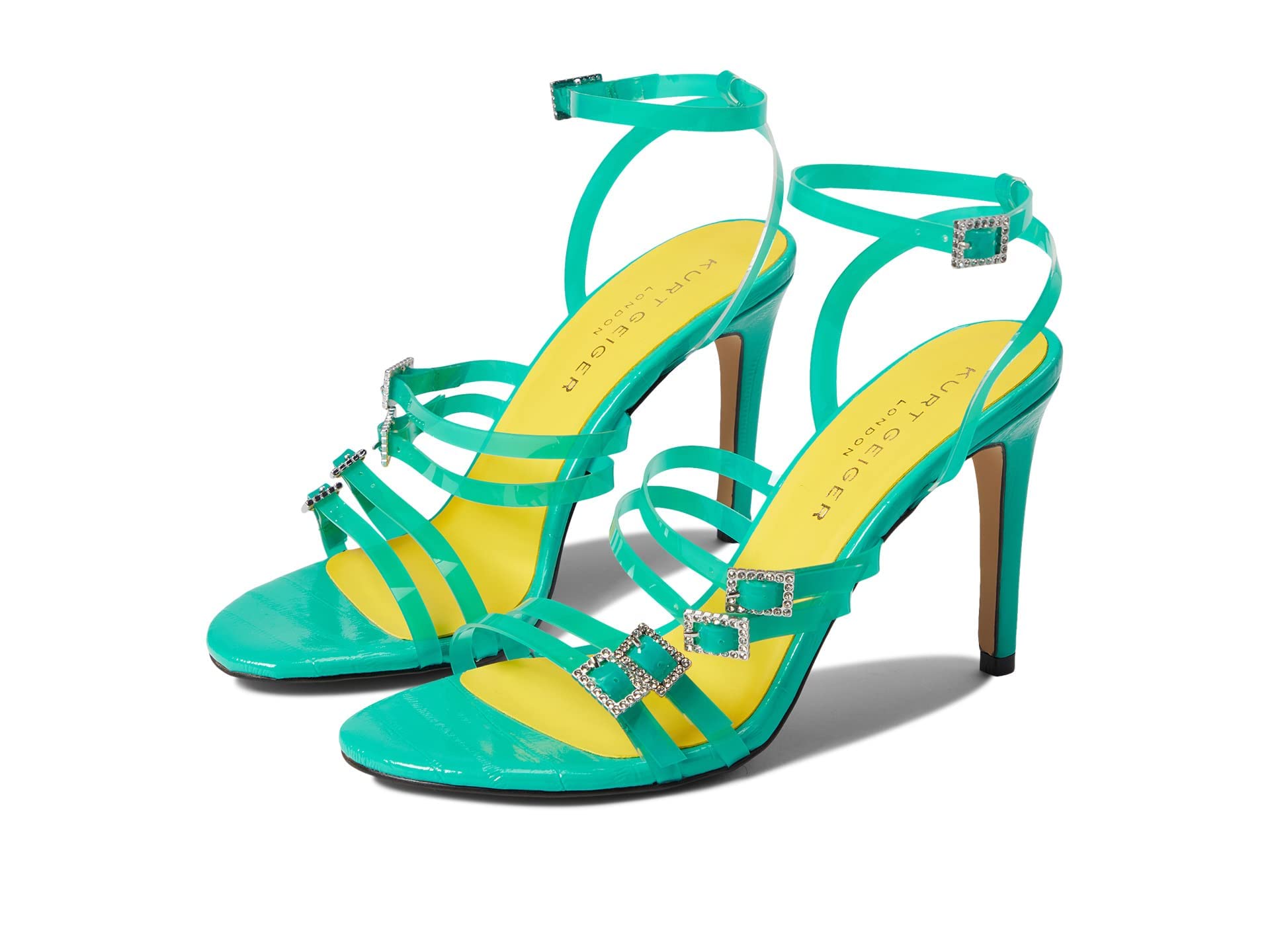 Kurt Geiger London Pierra Women's Vinyl Sandals - Comfortable & Stylish Block Heel Shoes for Casual Outings, Parties & Summer Wear