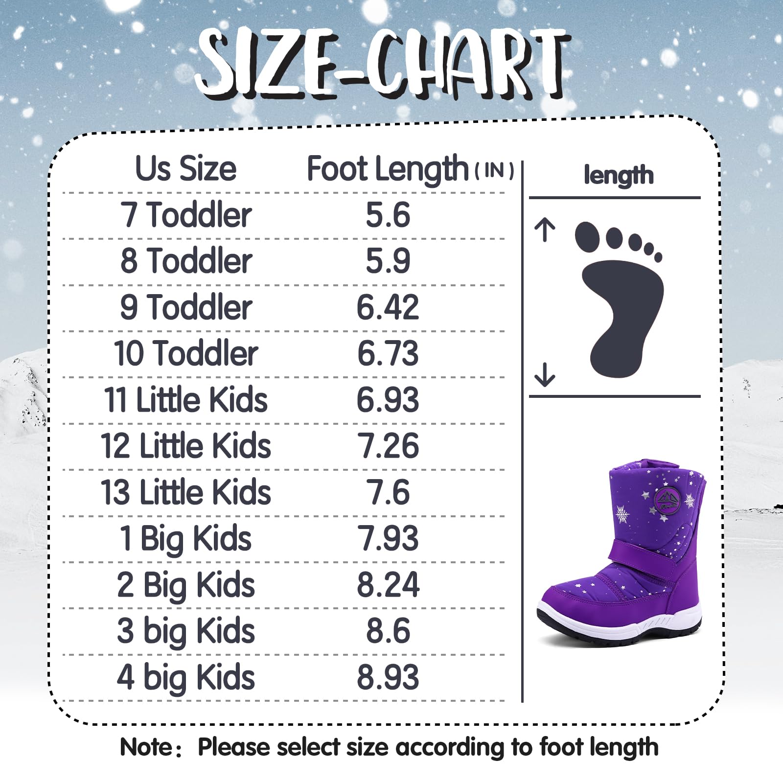 KomForme Waterproof Snow Boots for Boys & Girls - Winter Outdoor Boots for Toddler, Little Kid & Big Kid - Perfect for Snow Play, Hiking & Cold Weather Adventures