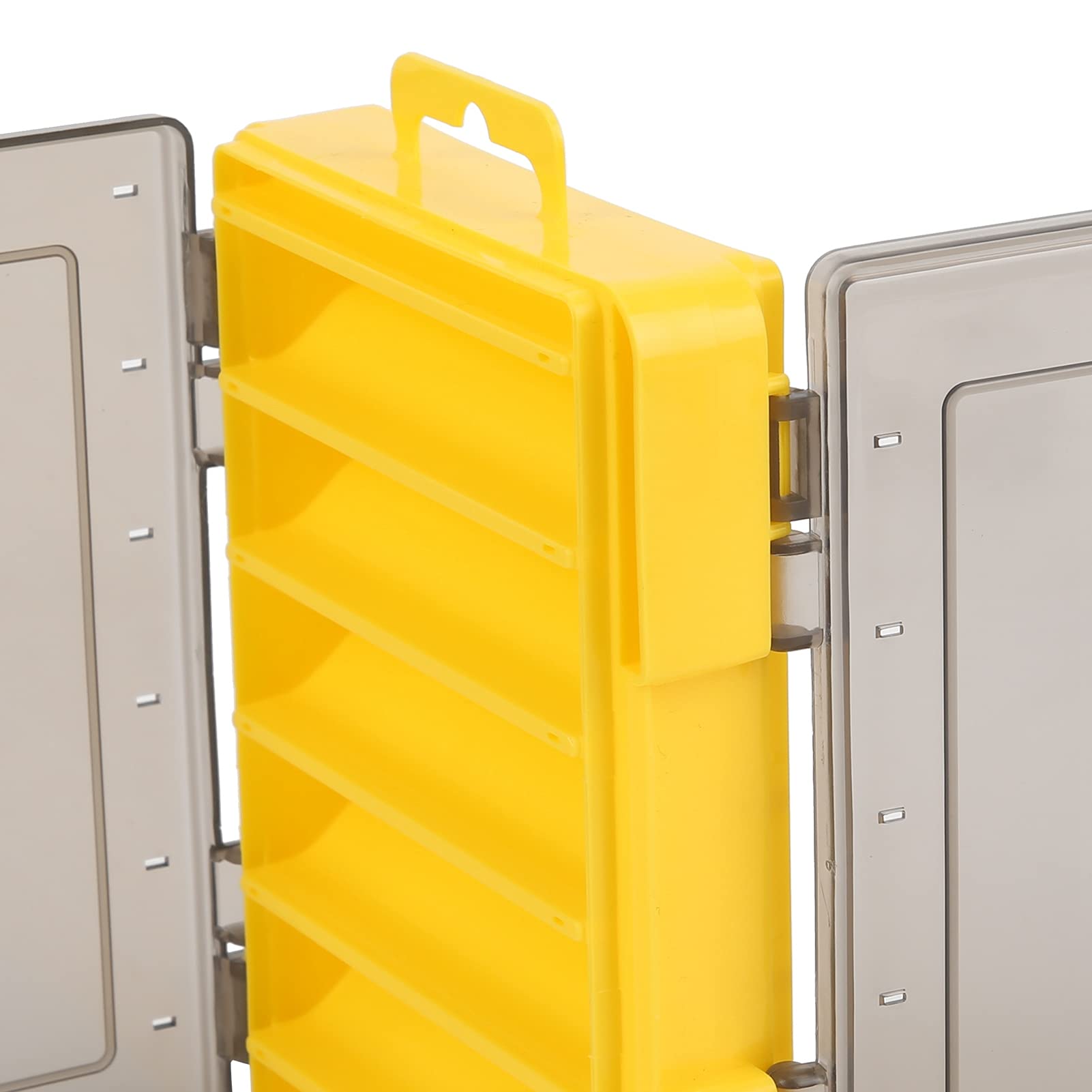 Ubersweet® Fishing Hook Storage Box - Durable Polypropylene Material for Long Service Life | Waterproof & Practical Fishing Accessories for Hooks, Lures & Tackle | Ideal for Saltwater & Freshwater Fishing Trips, Boat & Shore Fishing (Yellow)