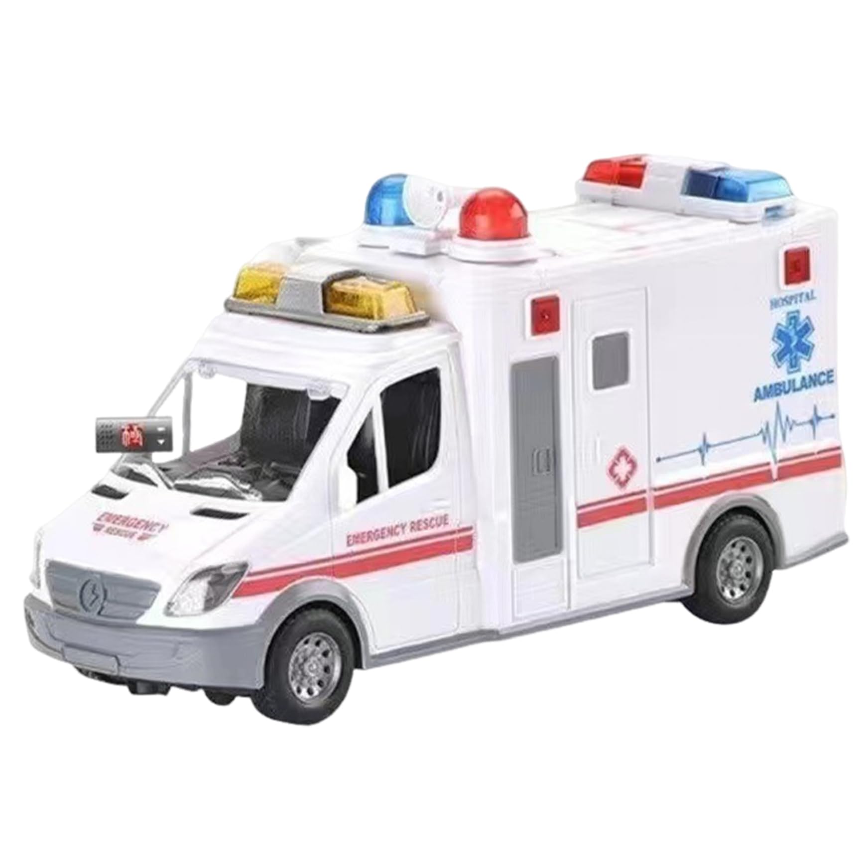 Realistic Ambulance Toy with Music & LED Lights - Educational Emergency Vehicle for Kids Ages 3+ | Promotes Motor Skills & Imagination | Perfect for Role Play, Birthday Gifts & Preschool Learning