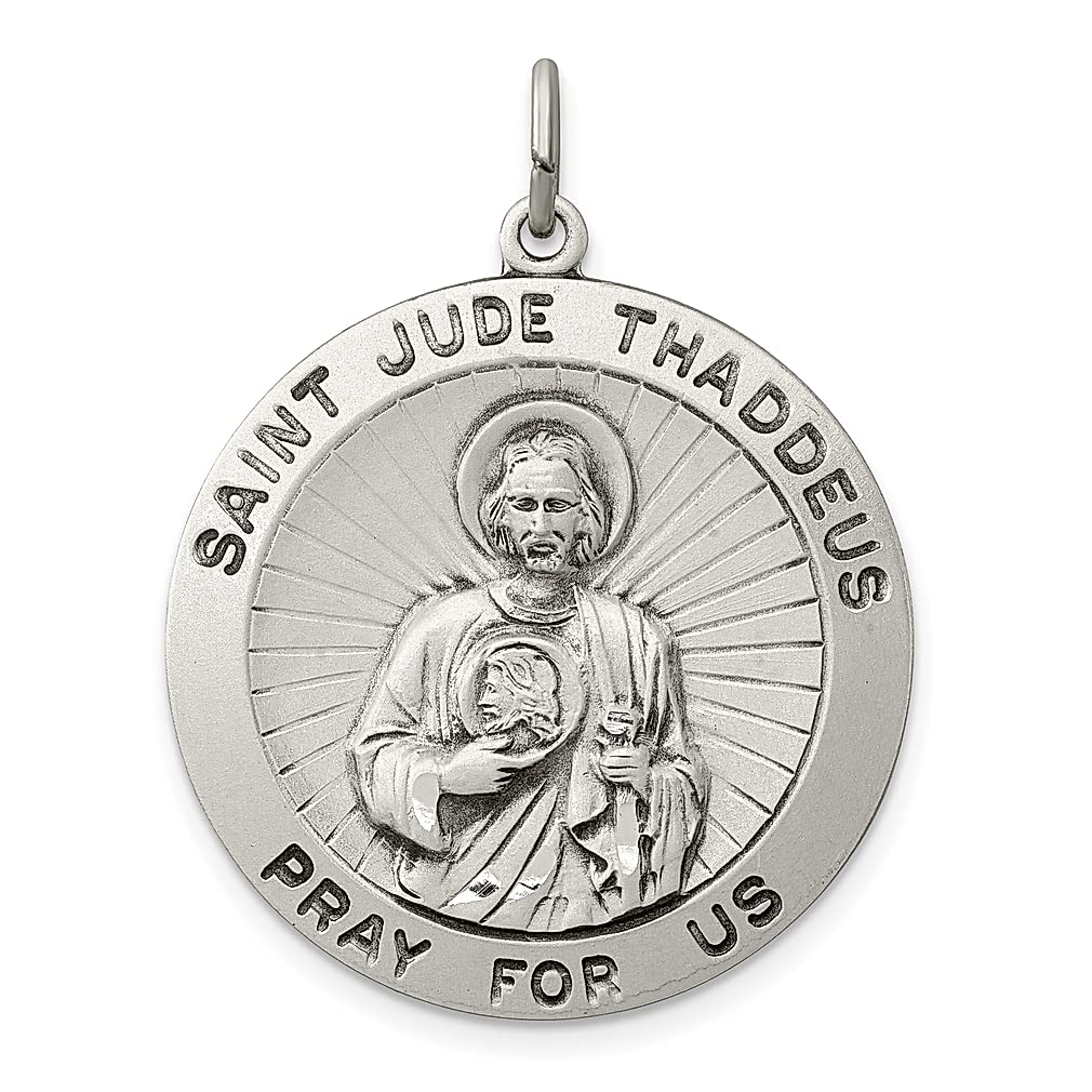 925 Sterling Silver Saint Jude Thaddeus Medal Pendant Necklace - Religious Jewelry for Women, Patron Saint of Hope & Impossible Causes - Perfect Gift for Her, Baptism, Confirmation & Daily Wear Inspiration