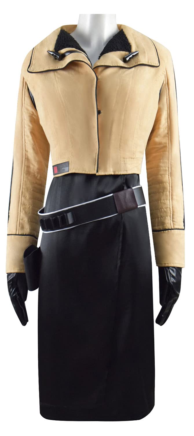 Qi'ra Cosplay Costume for Women - Adult Star Wars Qi'ra Dress with Red Cape, Full Set Jedi Uniform, Han Solo Outfit for Halloween & Comic Con