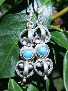 Authentic Tibetan Dorje Earrings with Genuine Turquoise Stone – Handmade Spiritual Jewelry for Meditation & Yoga | Perfect for Boho & Hippie Fashion