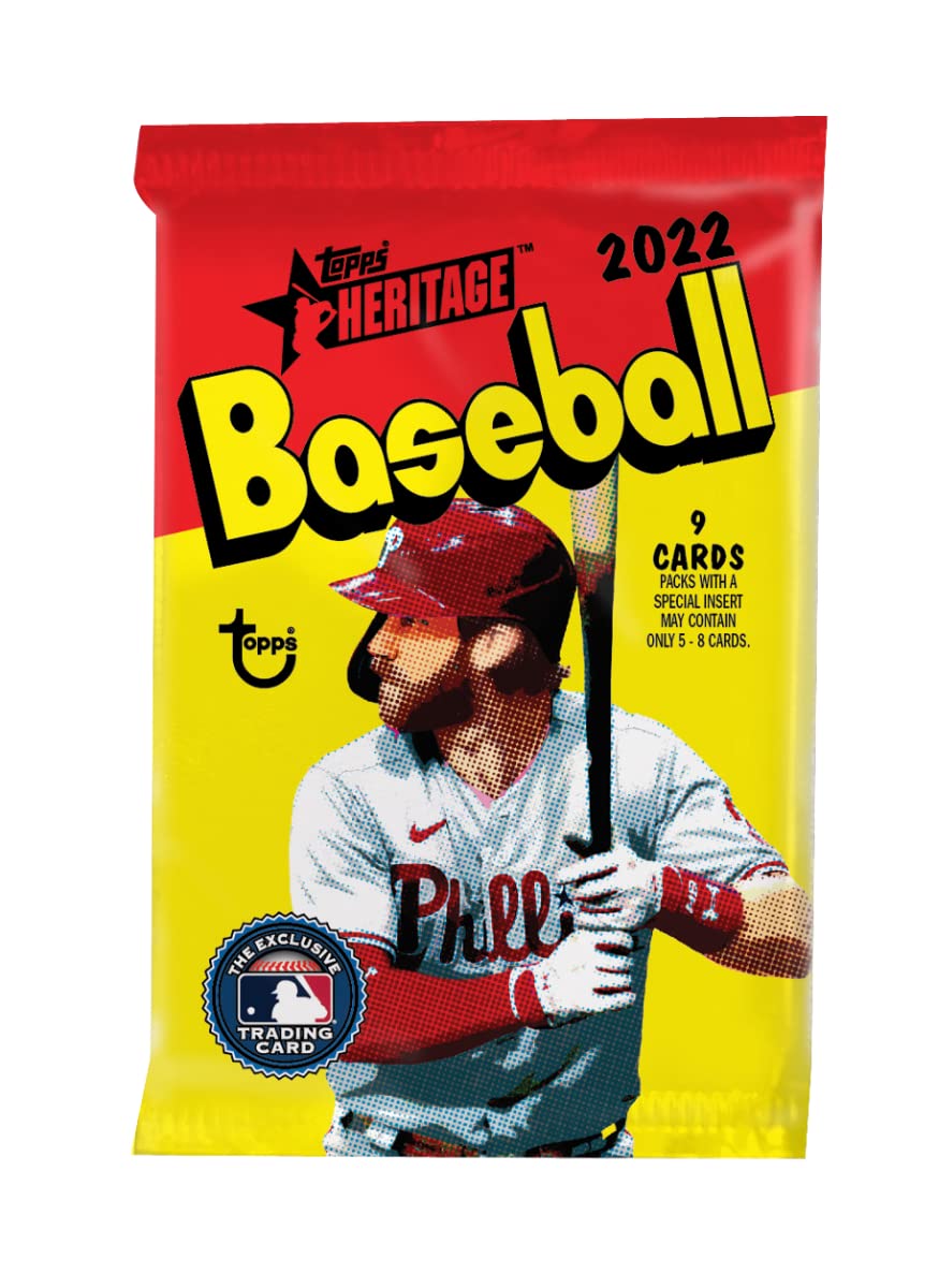 2022 Topps Heritage Baseball Value Box - 100+ Trading Cards, Rookies & Inserts | Collect, Trade & Play | Perfect for Baseball Fans & Card Collectors