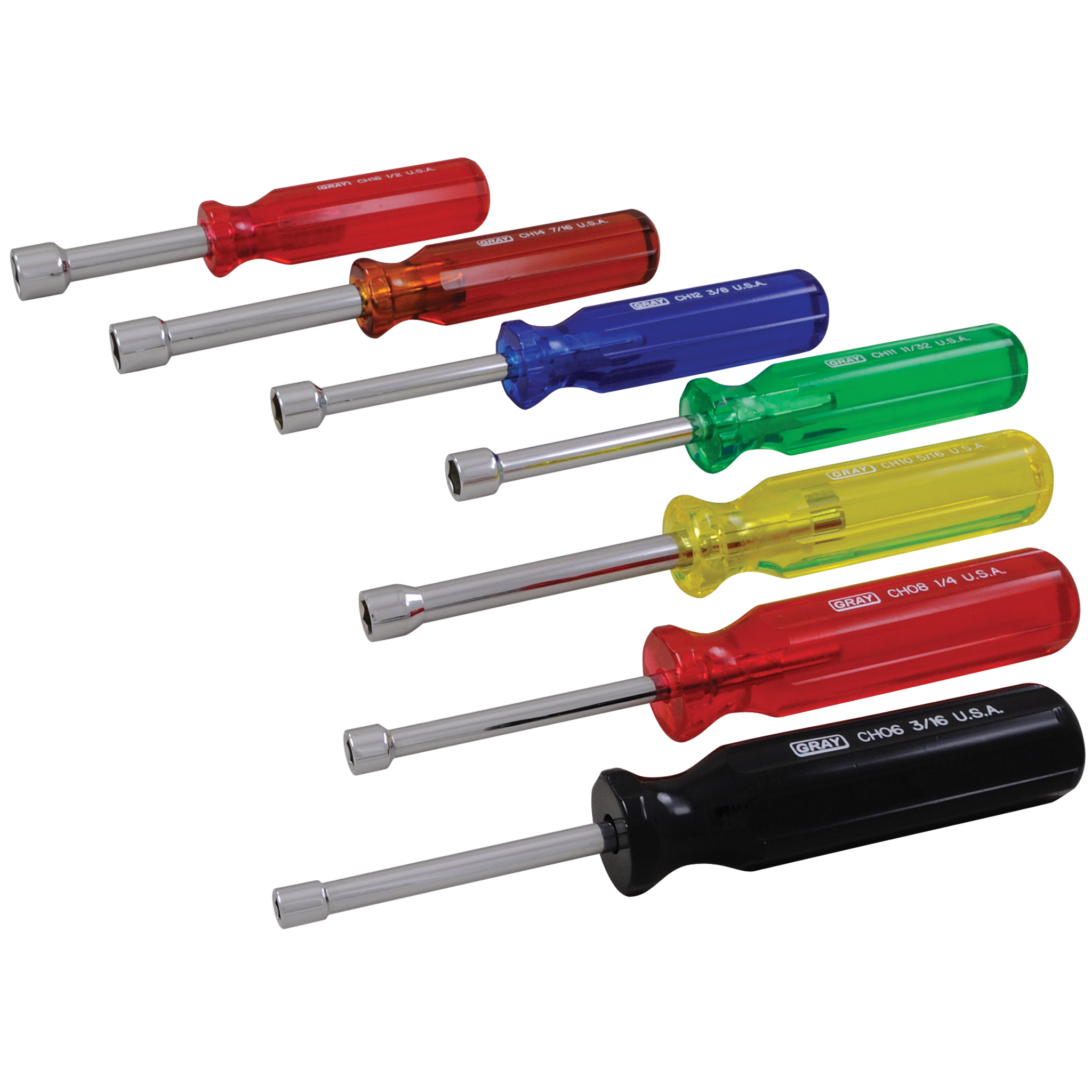 7 Piece SAE Nut Driver Set - High Quality Chrome Vanadium Steel, Non-Slip Grip for DIY, Auto Repair & Home Improvement Projects