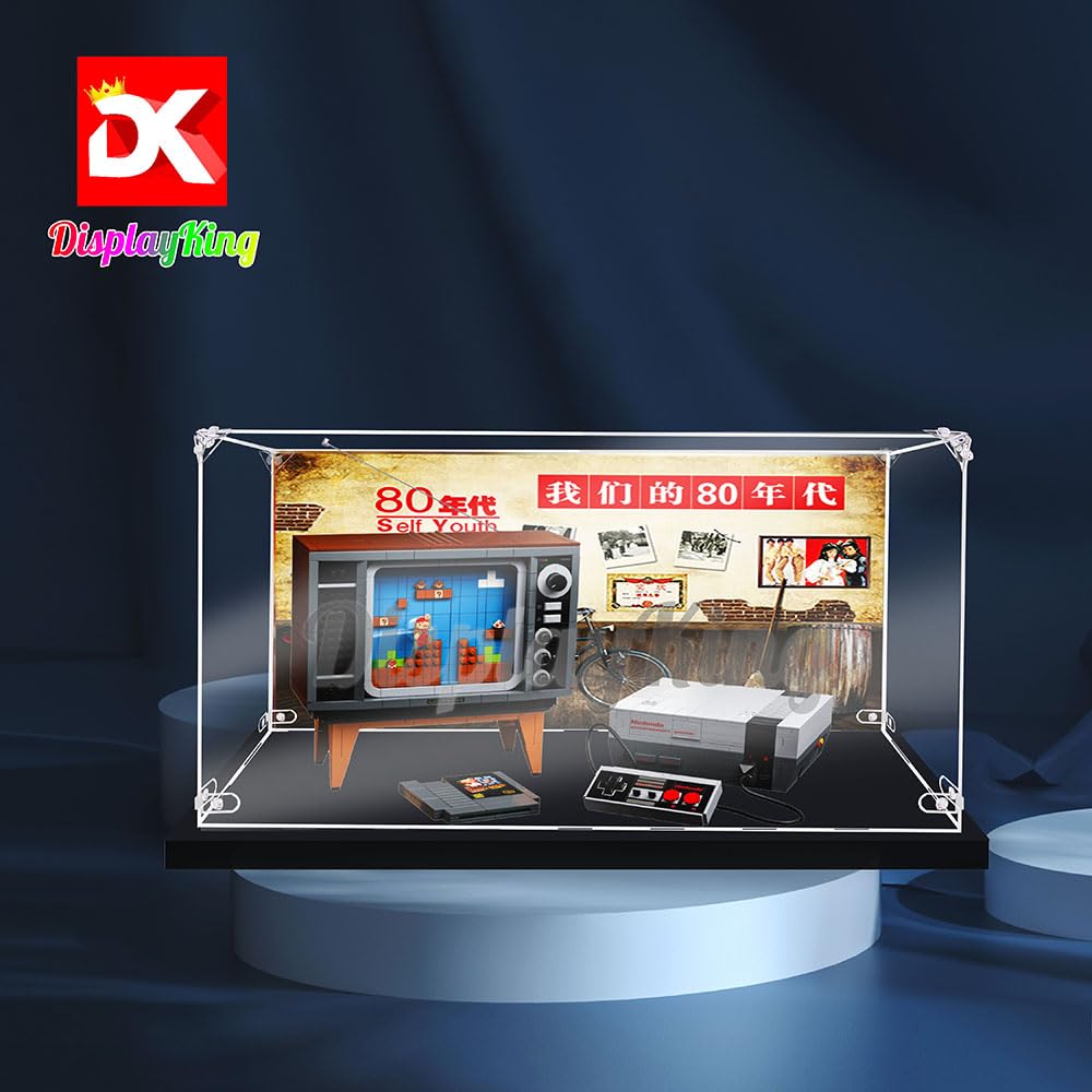 Nintendo Entertainment System Acrylic Display Case with Screw - Protective Cover for NES 71374 Model (Theme Background Included) | US Stock | Perfect for Collectors & Home Decor