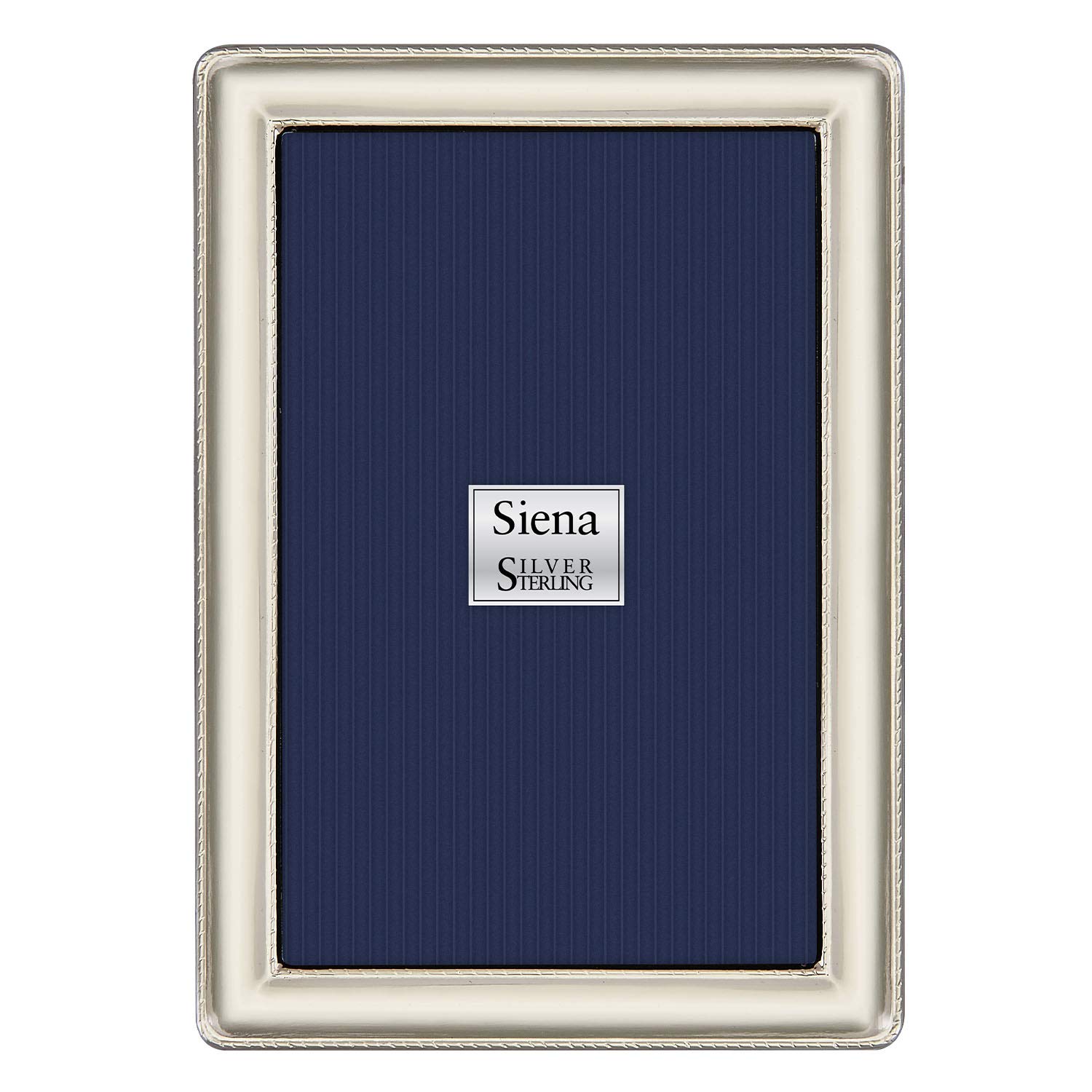 Siena 5x7 Silver Double Braid Deco Picture Frame - Premium 925 Sterling Silver Photo Frame for Wall Display, Tabletop Decor, Wedding, Anniversary & Home Décor