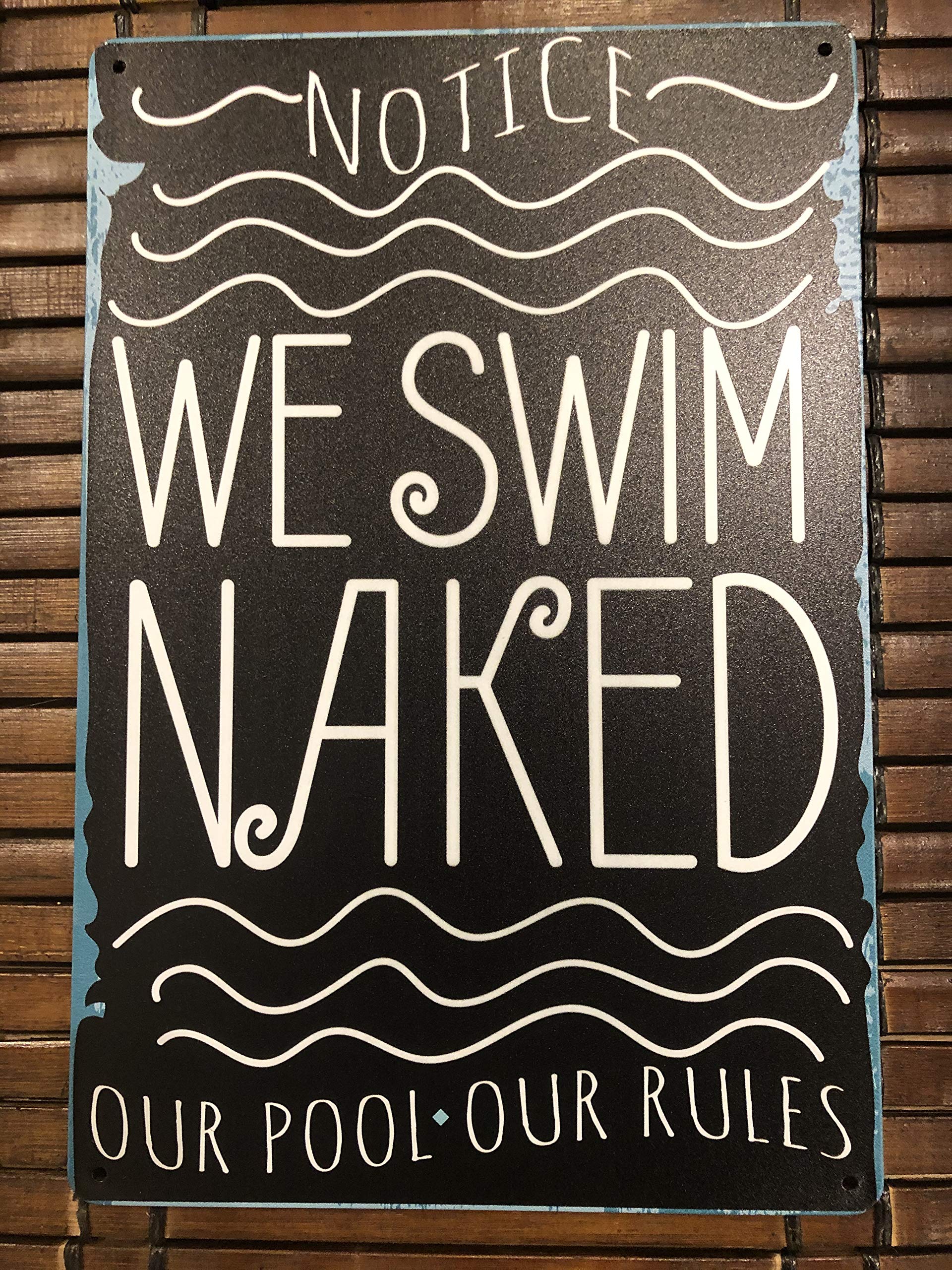 Funny Swim Naked Pool Sign - 12
