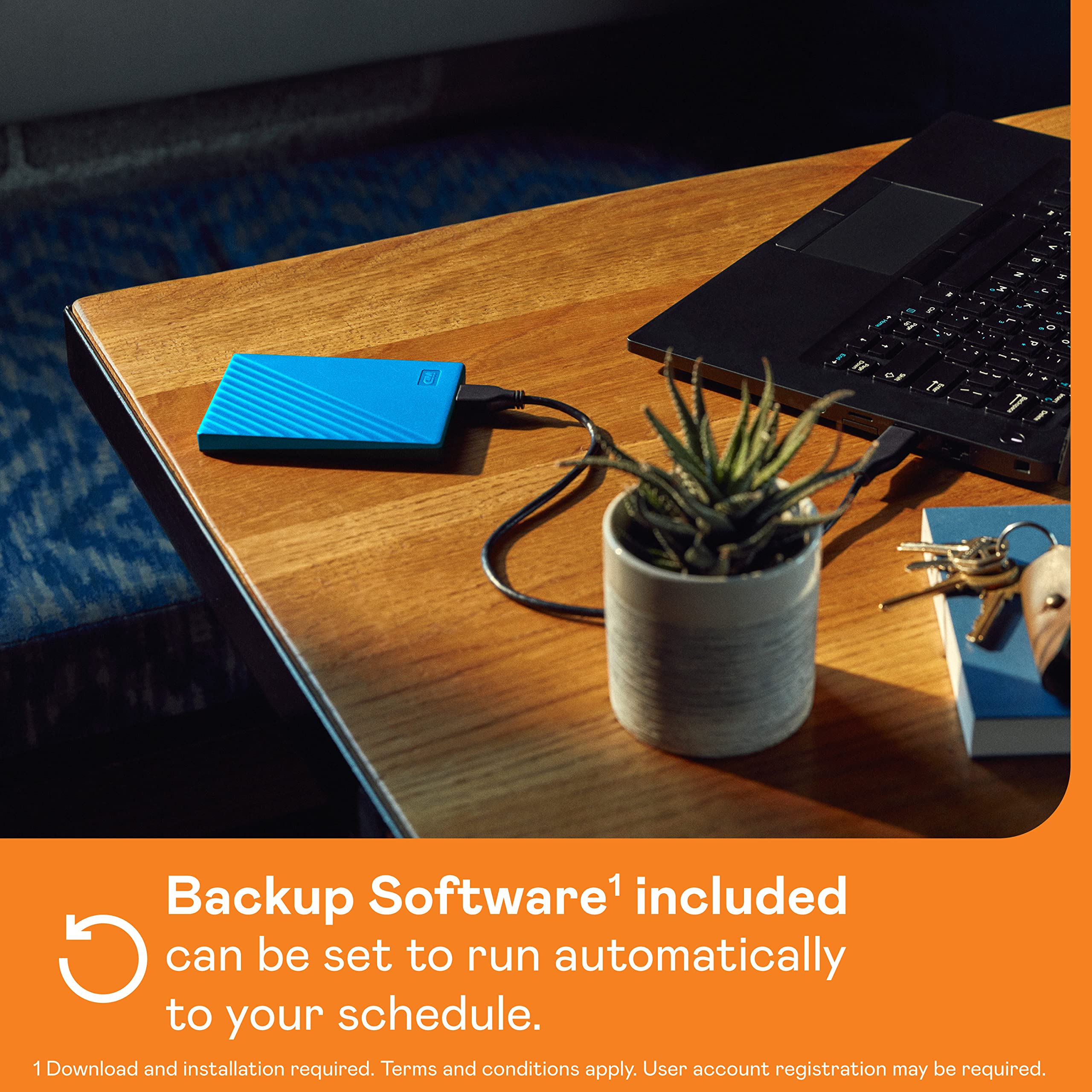 WD 6TB My Passport Portable External Hard Drive - USB 3.1/USB 3.0 Compatible, Password Protection & Ransomware Defense, Backup Software Included (Blue) - Perfect for Data Storage, Backup & Travel Use