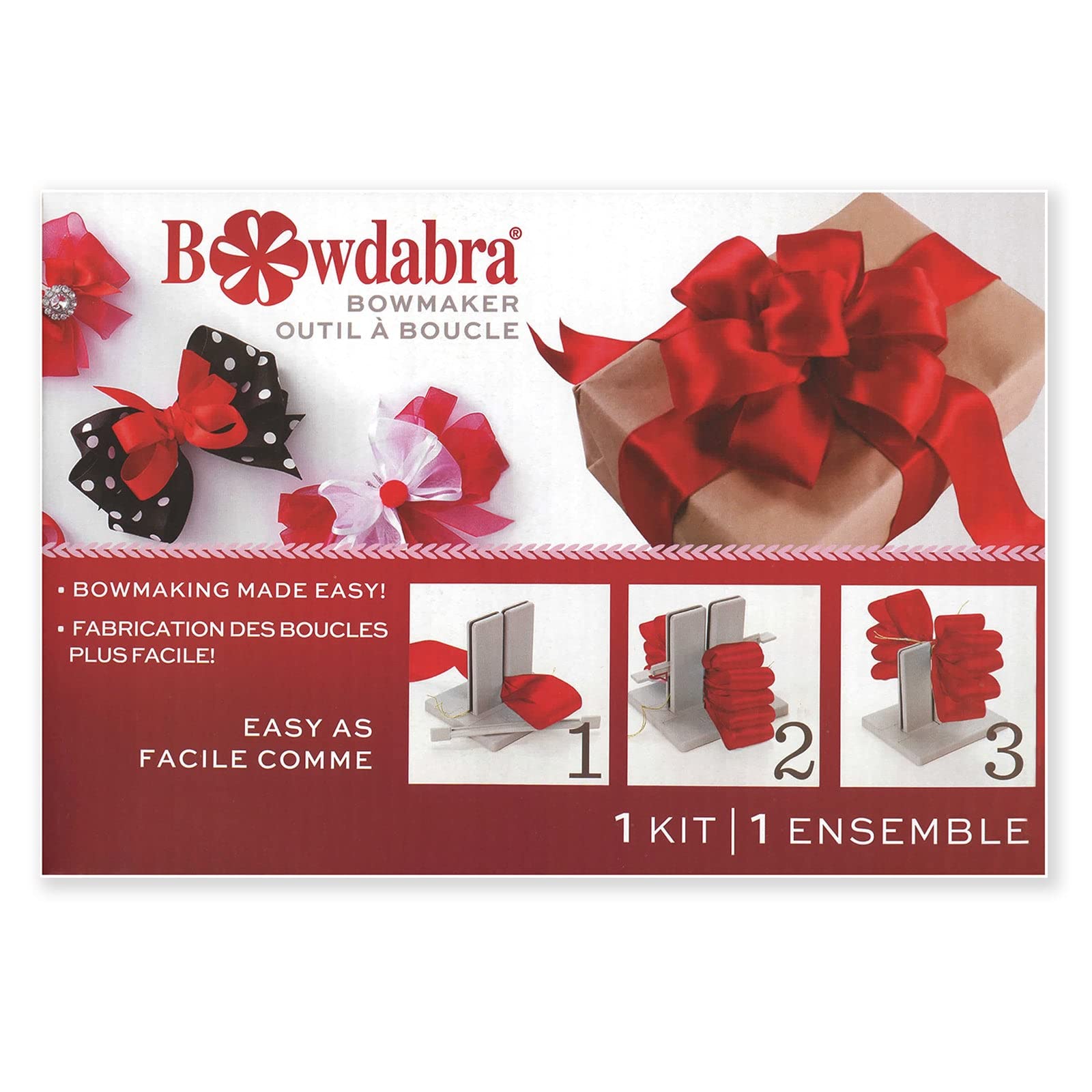Morex x Bowdabra Bow and Favor Maker - Premium Grey Ribbon Crafting Tool for Gift Wrapping, DIY Projects & Party Decorations