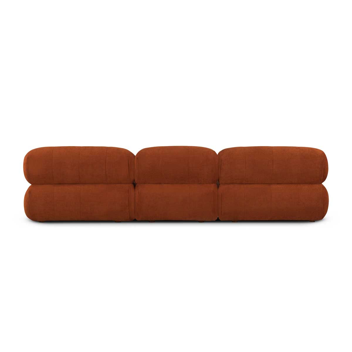 Bowie Textured Velvet 3-Seater Sofa in Terracotta - Modern Living Room Furniture for Small Spaces & Apartments
