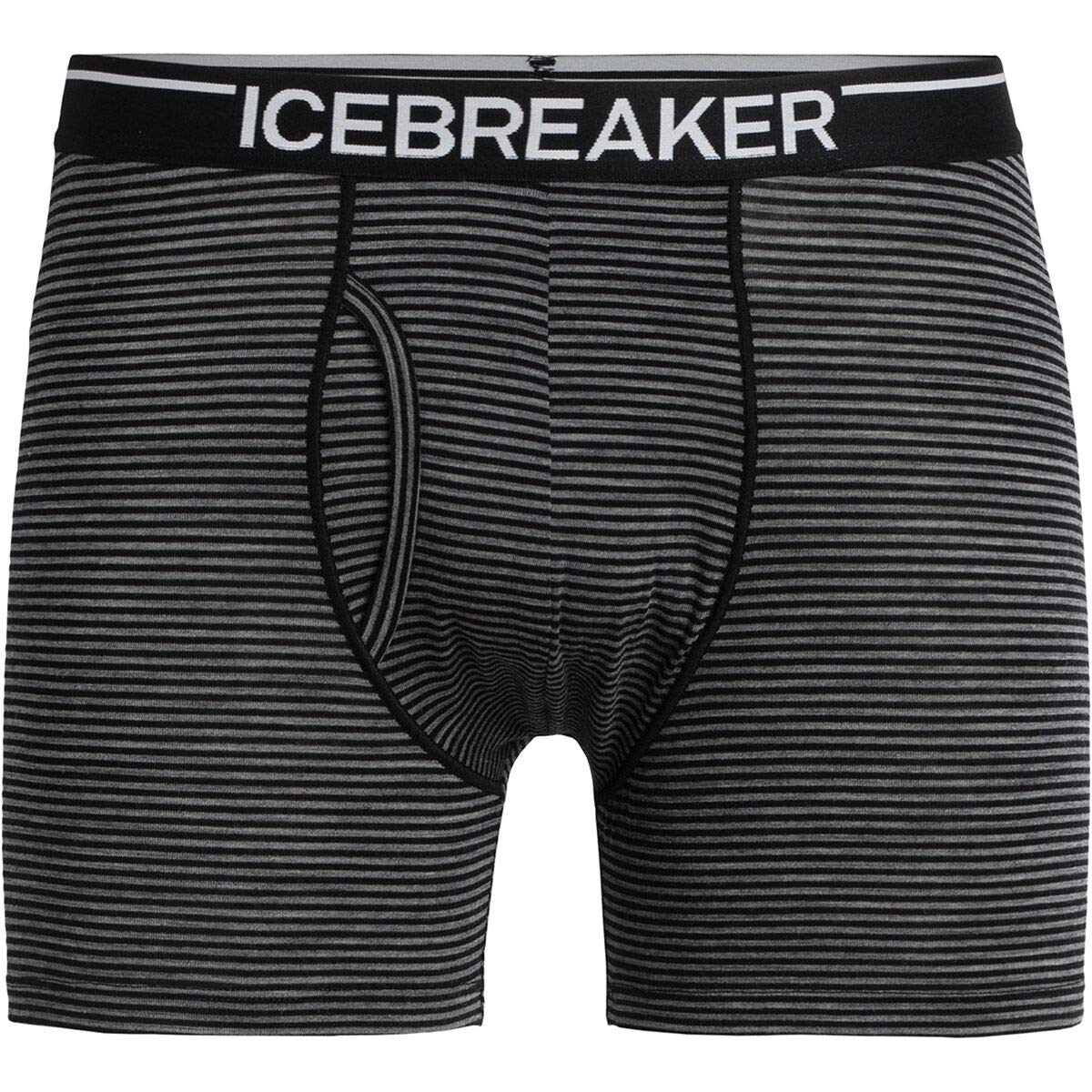 Men's Merino Wool Boxer Briefs with Fly - Icebreaker 150 Anatomica Underwear for Travel, Hiking & Everyday Comfort