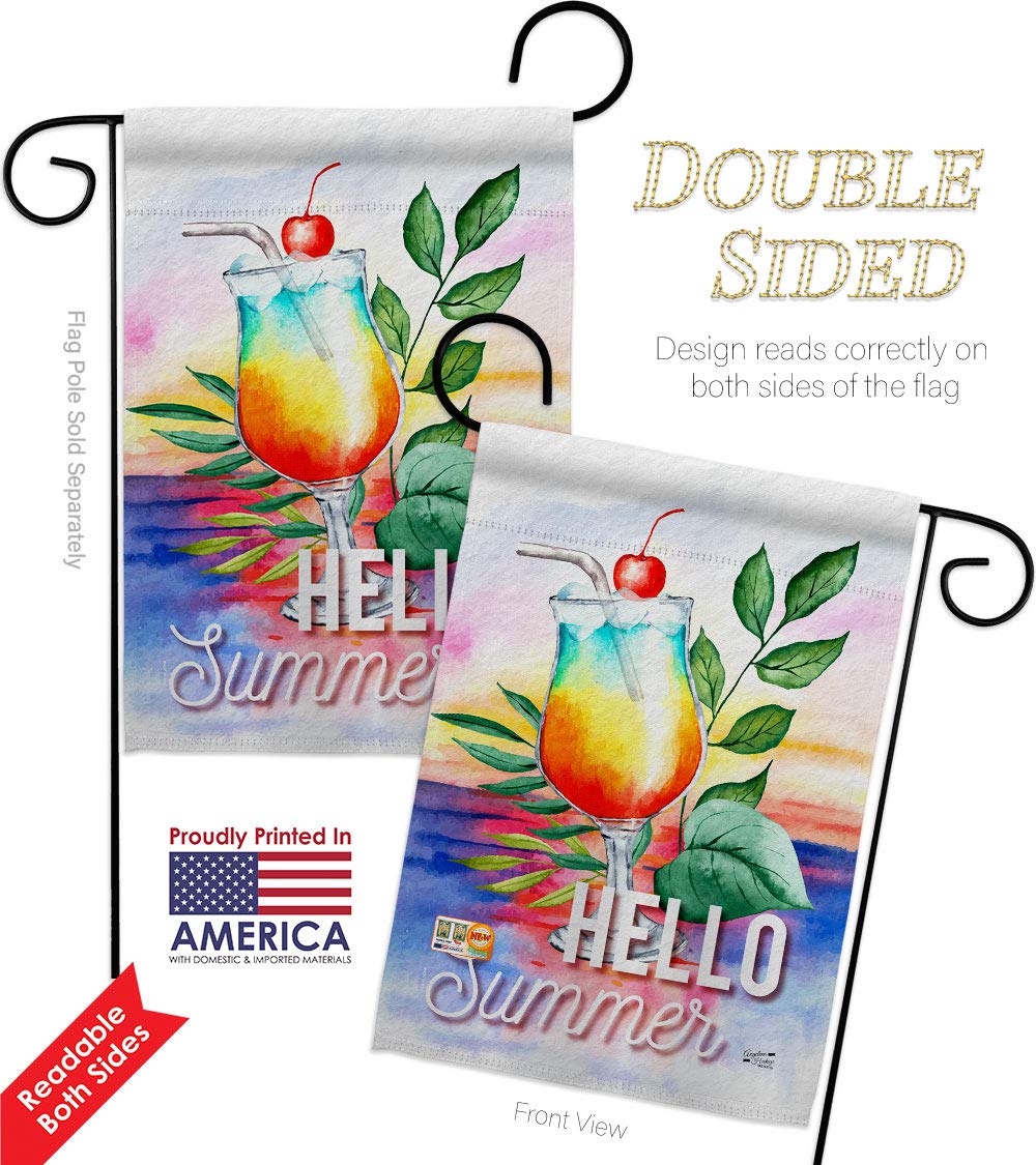 Summer Drink Garden Flag Set - Cocktail & Tropical Beverages - Yard Decor for Parties