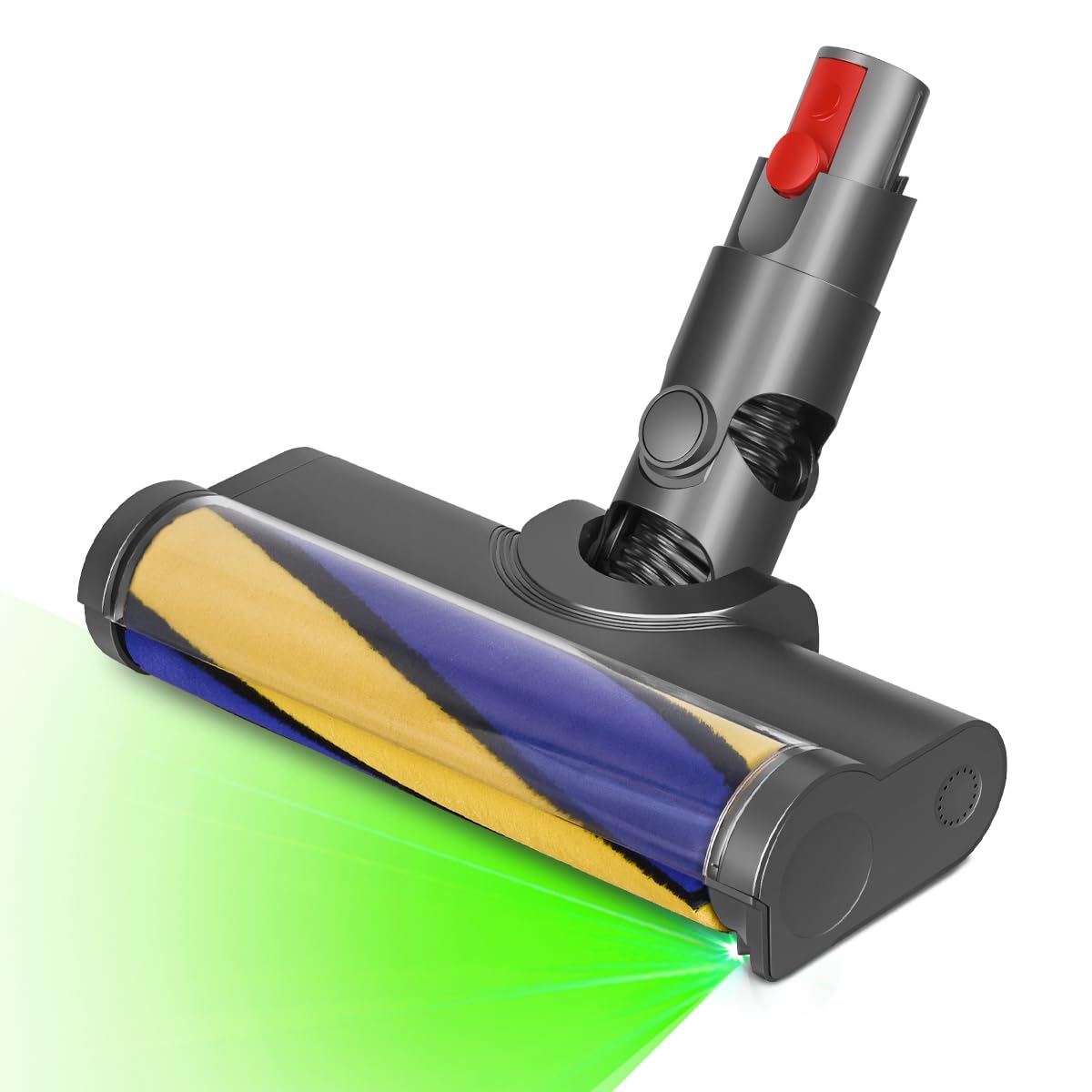 FUNTECK LED Soft Roller Clean Head - Compatible with Dyson V12 Detect Slim Vacuum, Green Light Hard Floor Attachment for Dust & Debris Detection | Perfect for Hardwood, Tile & Laminate Floors