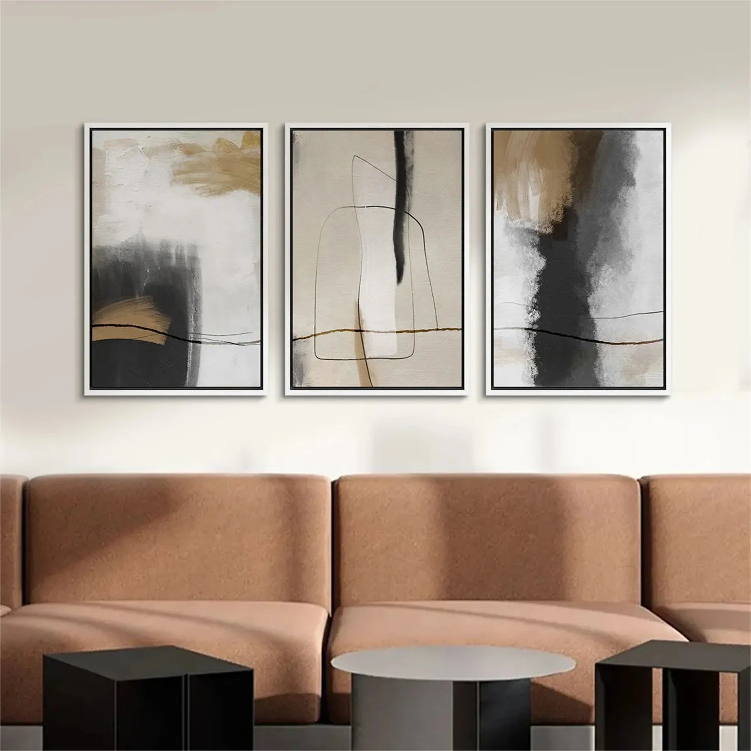 Abstract Painting Set of 3 - Modern Wall Art Canvas Prints #AB225 | Perfect for Living Room, Bedroom & Office Decor