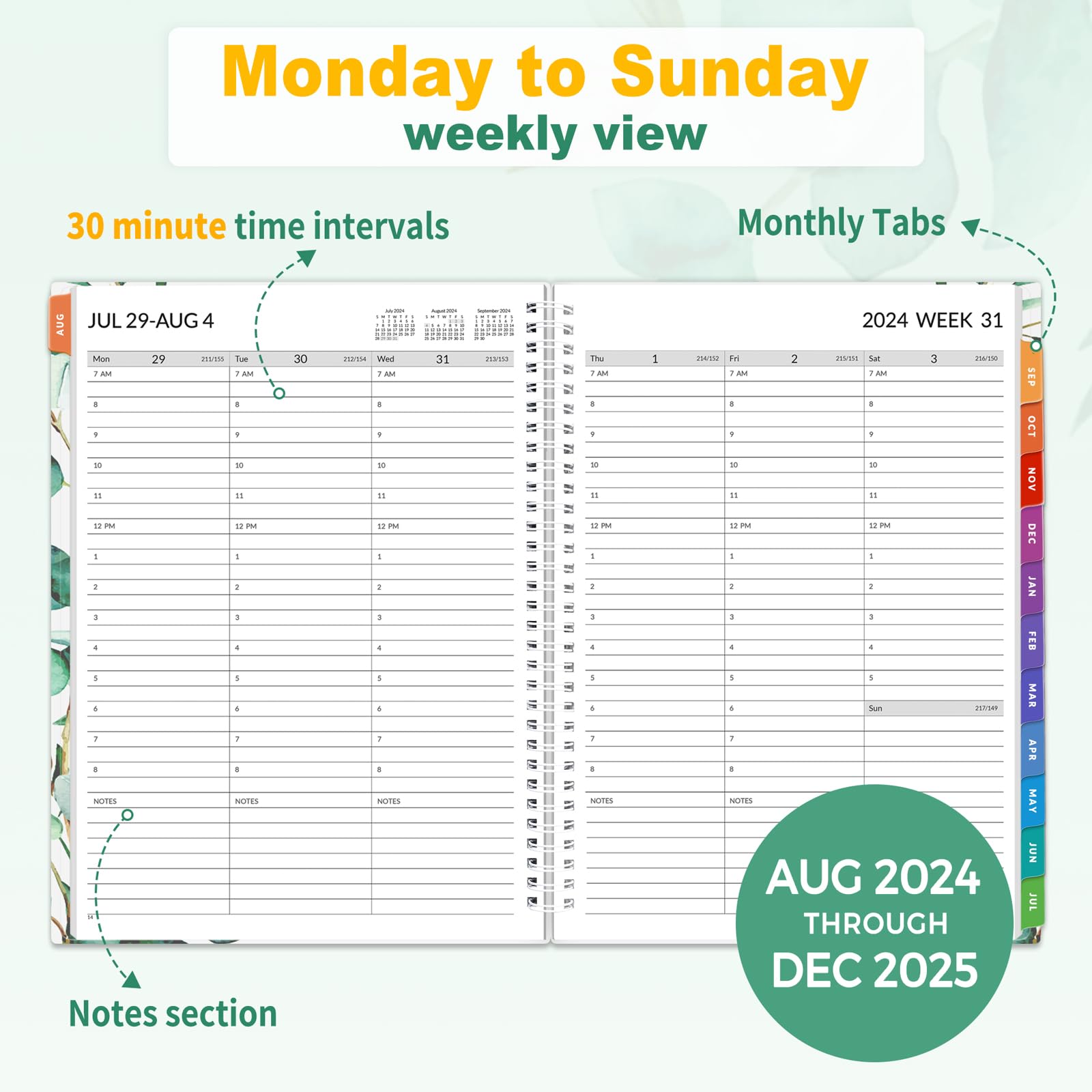 **SUNEE 2024-2025 Academic Planner – 17-Month Appointment Book (8.5