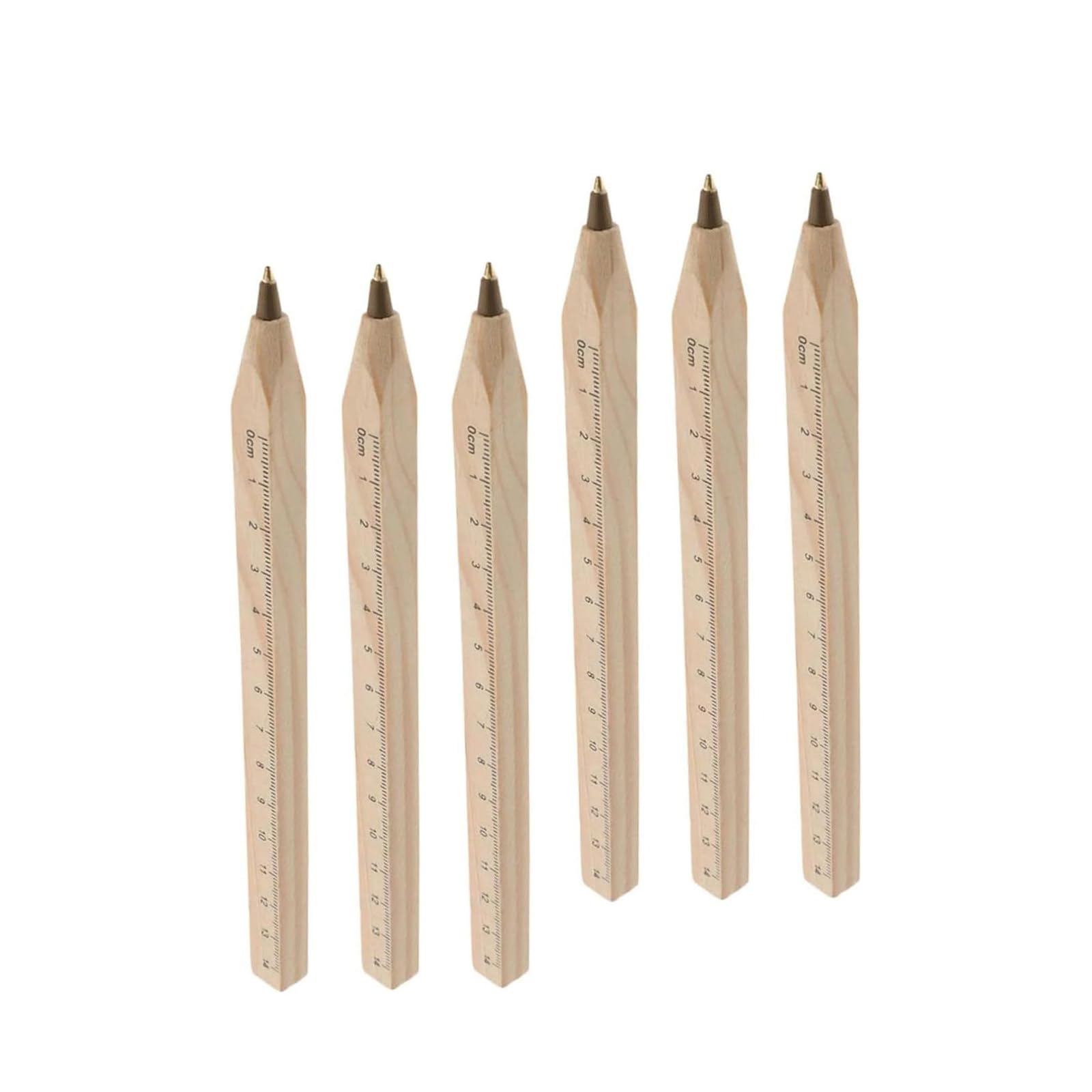 Premium 6-Pack Solid Wood Gel Pens - Smooth Black Ink Ballpoint Rollerball Pens for Writing, Journaling & Signing - Quick-Drying, Portable Commemorative Gift Pens for Office, School & Art Projects