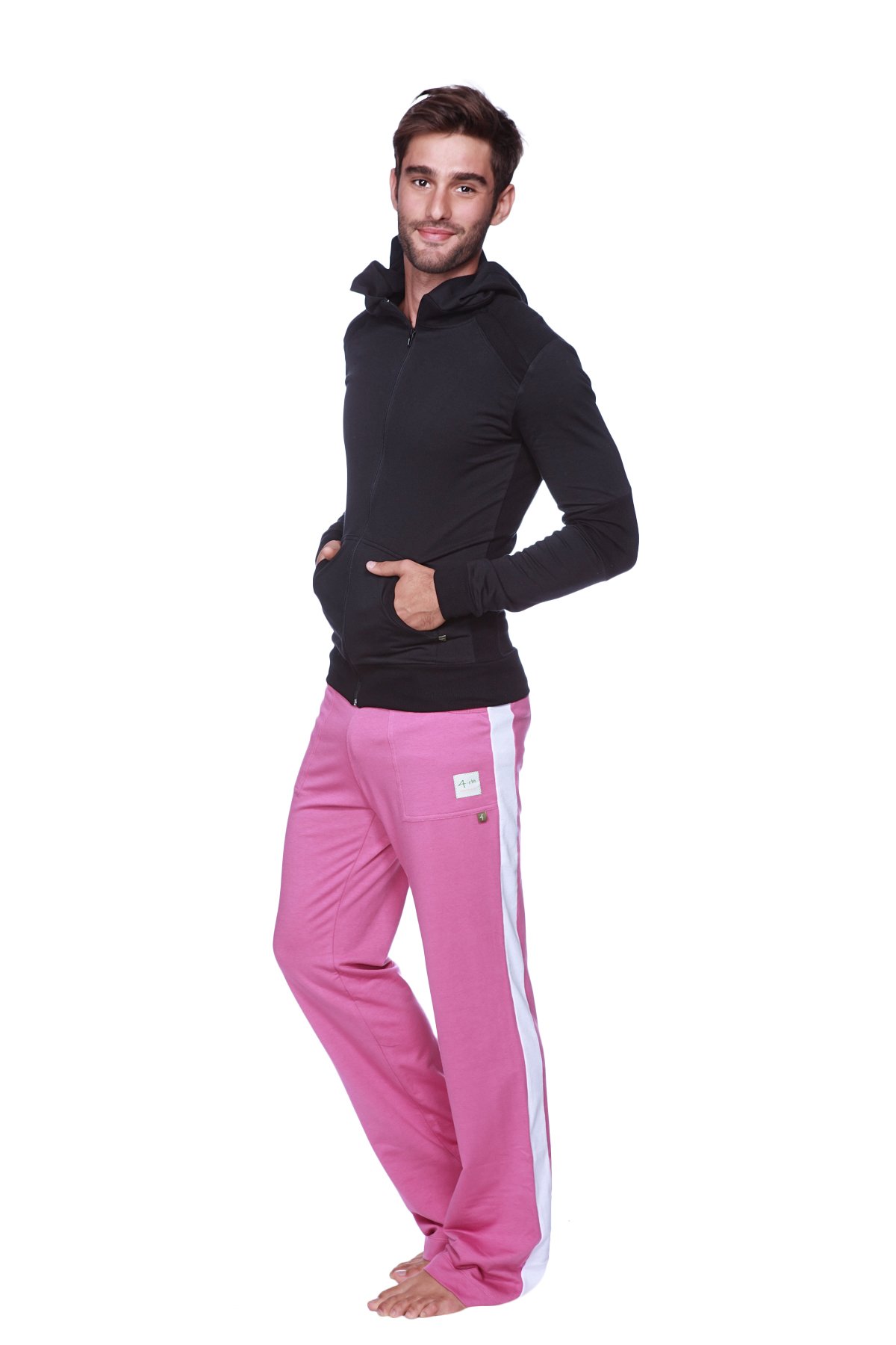 4th Men's Crossover Transition Hoodie - Modal French Terry Track & Yoga Gym Wear | Made in USA | Stretch European Fit for Workouts & Casual Wear