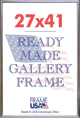 Frame USA 27x41 Deluxe Polystyrene Plastic Poster Frames (Silver) - American Made Wall Art Display for Home, Office & Classroom Decor