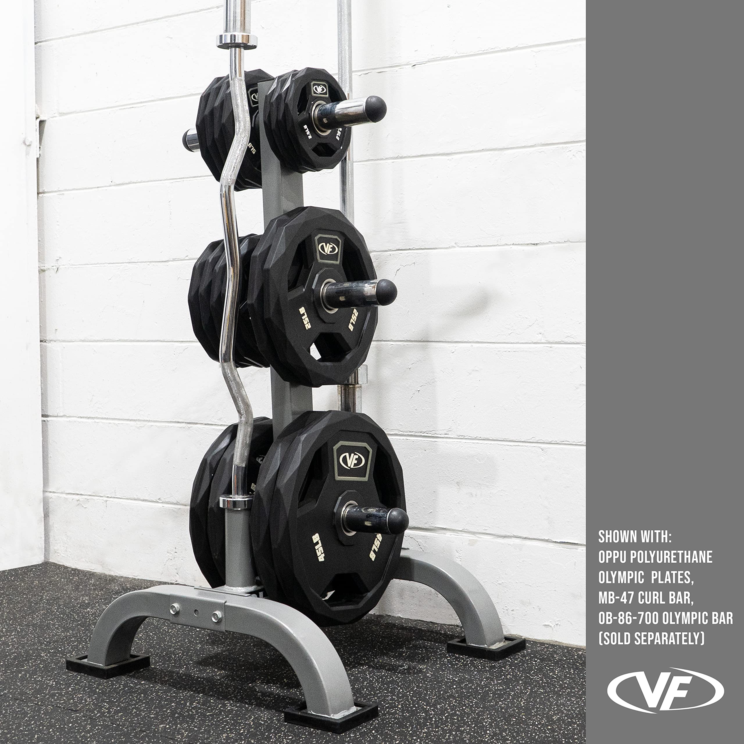 Valor Fitness Weight Plate Rack for Olympic & Standard Plates - Heavy Duty Bumper Plate & Barbell Storage Organizer - Perfect for Home Gym, Garage Workout Space & CrossFit Training