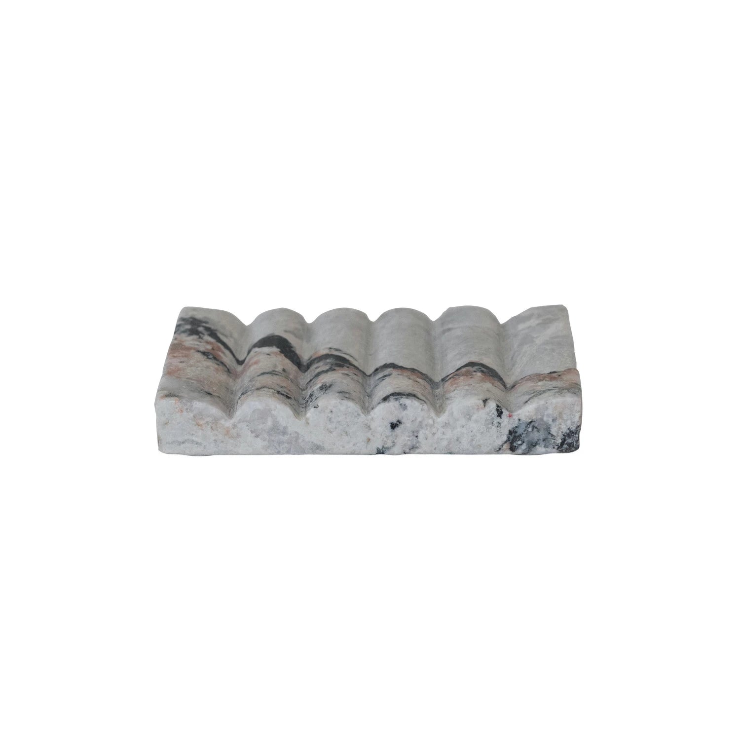 Elegant Carved Marble Soap Dish for Bathroom - Natural Stone Soap Holder with Drainage Holes - Perfect for Bath, Shower, and Spa Decor