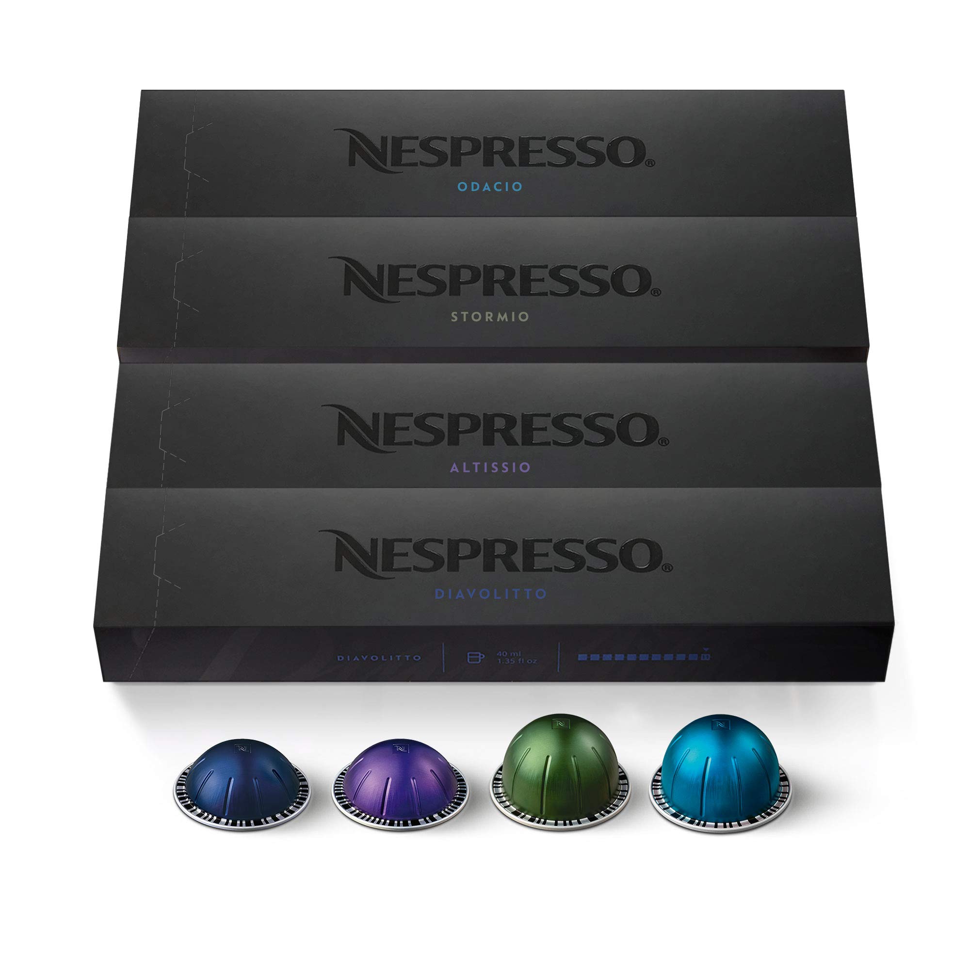 Nespresso VertuoLine Coffee Pods Variety Pack (40 Count) & Double Espresso Scuro (30 Count) - Compatible with Vertuo Machines, Perfect for Home & Office Brewing