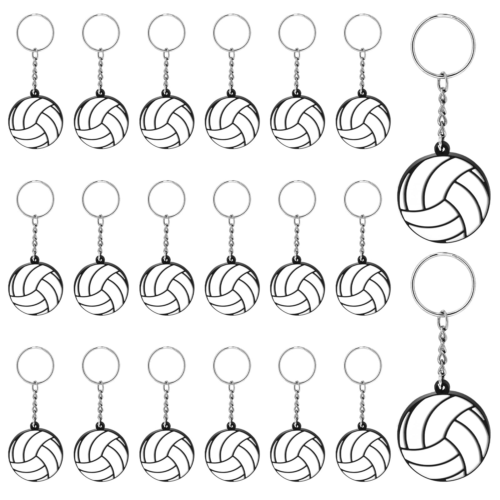 20 Pcs Volleyball Keychains - Rubber Sports Keychain for Volleyball Teams, Cute Party Favors, School Sport Rewards & Birthday Supplies | Perfect for Team Gifts, Sports Events & Fan Appreciation
