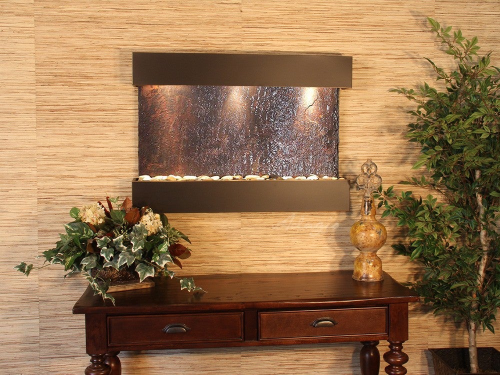 Adagio Reflection Creek Blackened Copper Multi-Color Natural Slate Bathroom Sink RCS1504 - Perfect for Modern Farmhouse & Rustic Bathroom Decor