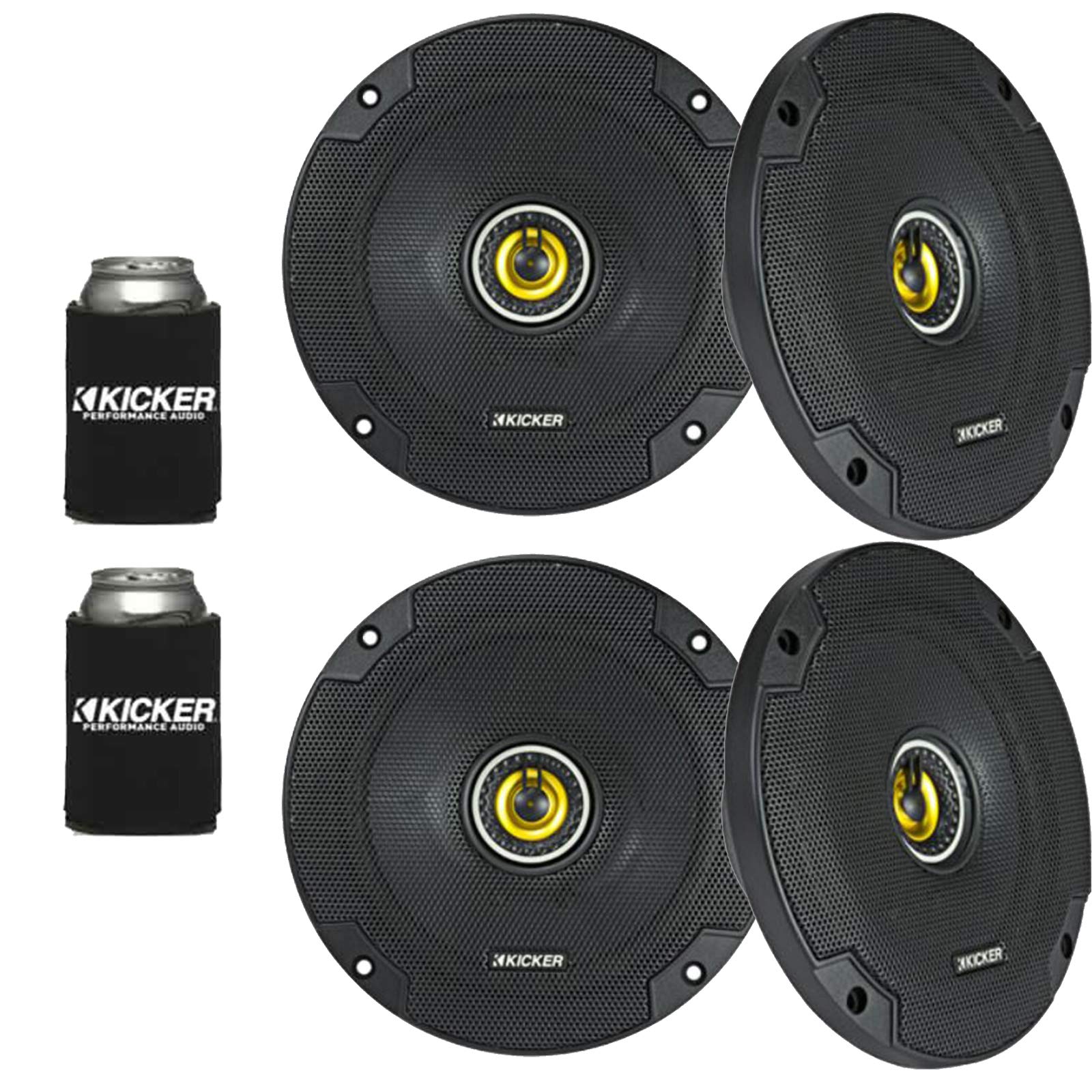 Kicker 46CSC654 - 2 Pairs of 6.5-Inch (160mm) CS-Series Coaxial Car Speakers, 4-Ohm Impedance - Perfect for Car Audio Upgrades & Truck Sound Systems