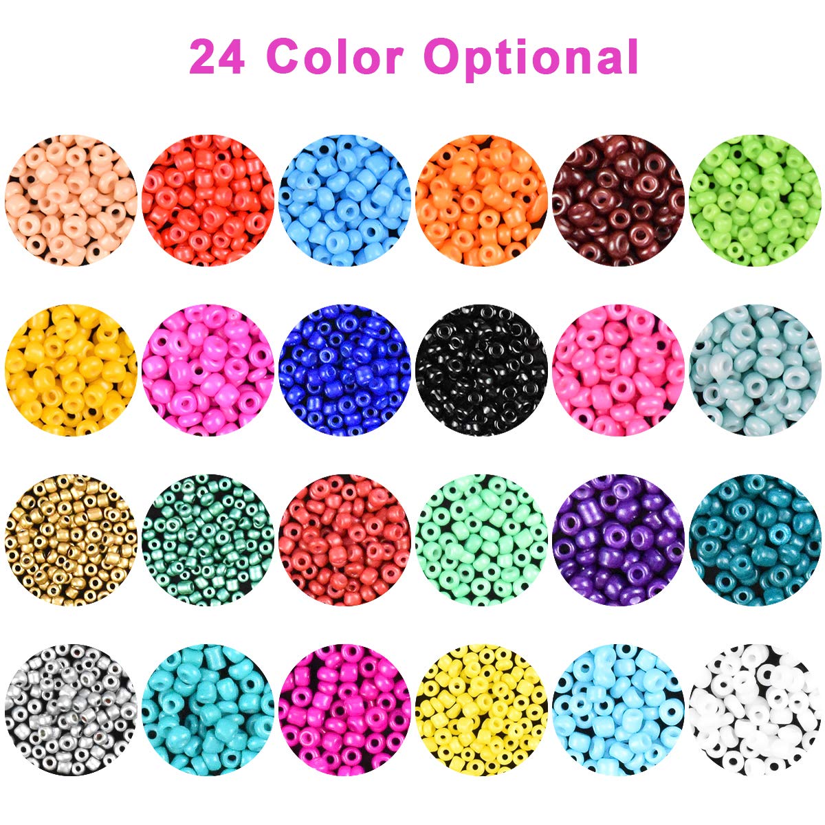 14,400 Pcs Glass Seed Beads Kit for Jewelry Making, DIY Bracelets & Crafts - Includes Elastic String, Scissors, Tweezers & Storage Box - Perfect for Jewelry Design, Beading Projects & Gift Making