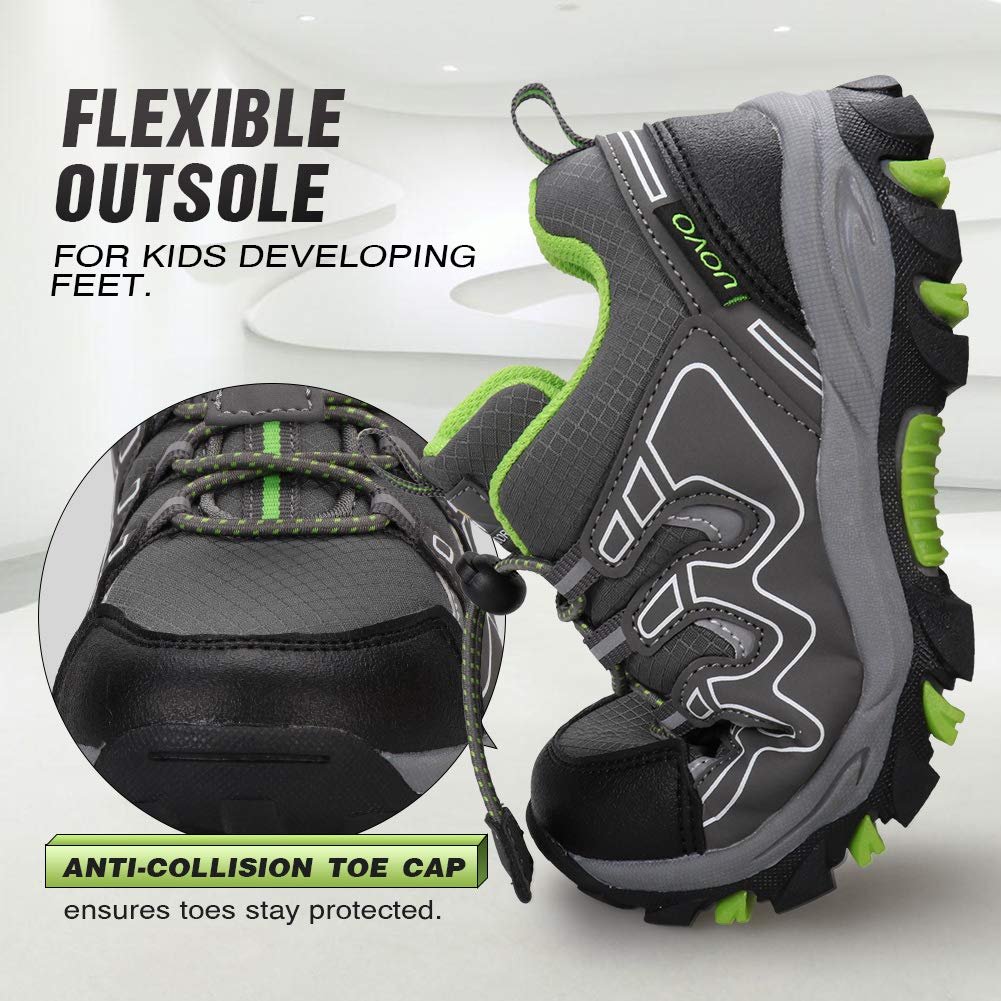 UOVO Boys Running Shoes - Waterproof Hiking Sneakers for Kids, Non-Slip Athletic Outdoor Tennis Shoes for Little & Big Boys - Perfect for School, Sports & Outdoor Adventures