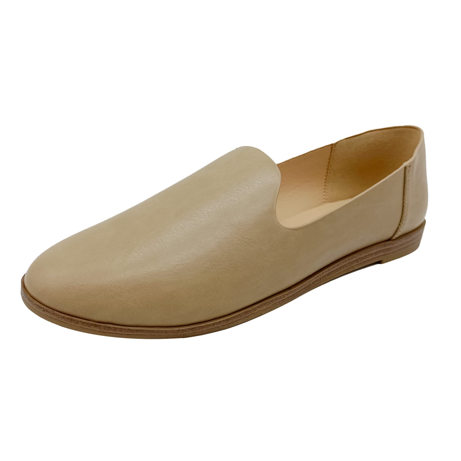 CasfelRen Women's Classic Ballet Flats - Pointed Toe Slip-On Dress Shoes | Comfortable PU Leather Loafers for Work, Office & Casual Outfits | Perfect for Business, Travel & Everyday Wear