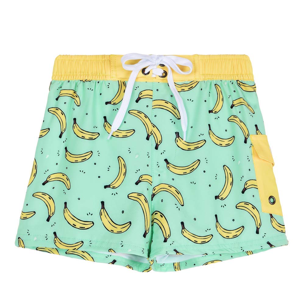 Nonwe Boys' Quick-Dry Swim Shorts with Soft Drawstring, Printed Cargo Pockets, Perfect for Pool, Beach, and Water Sports