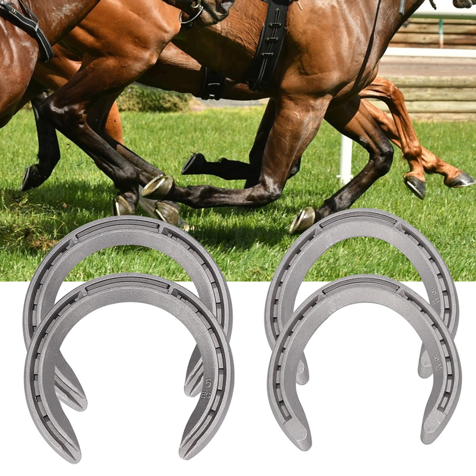 4Pcs Aluminum Alloy Horseshoe Kit - Durable Horse Riding & Farming Equipment for Stable & Garden Use