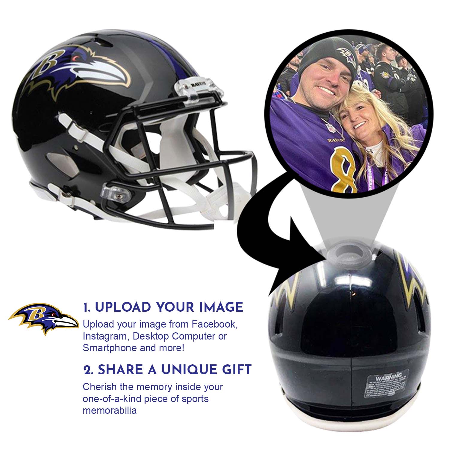 Baltimore Ravens NFL Mini Helmet - Officially Licensed Collectible Football Display - Perfect for Home Decor, Sports Memorabilia Collection & Fan Gifts