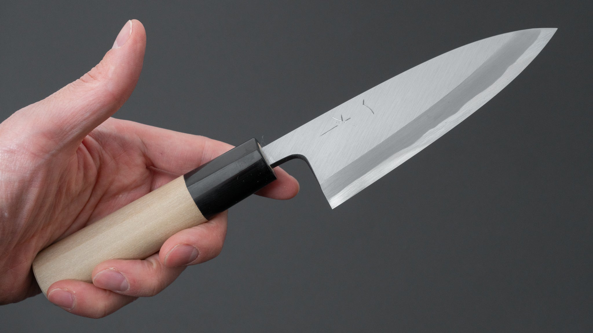 Hitohira Togashi White #2 Deba Knife 120mm - Japanese Chef Knife with Ho Wood Handle (D-Shape & Saya Included) - Perfect for Sushi, Filleting Fish & Precision Cutting