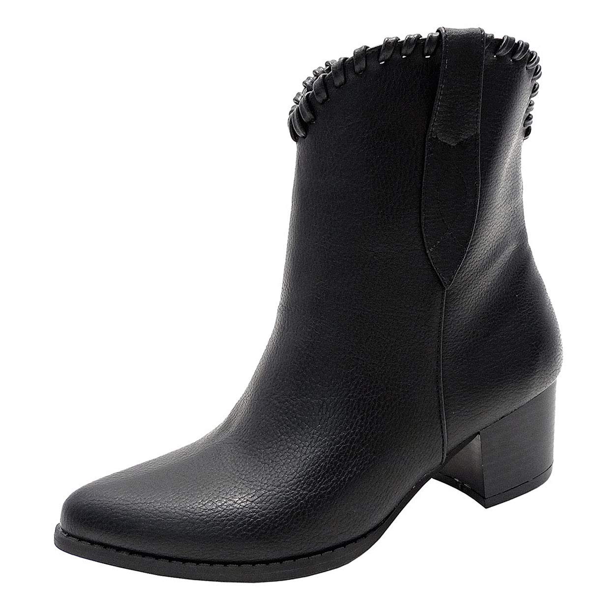 Wild Diva Women's Pointed Toe Western Ankle Boots - Low Heel Cowboy Booties for Country Dancing & Casual Outfits | Perfect for Fall & Winter Fashion