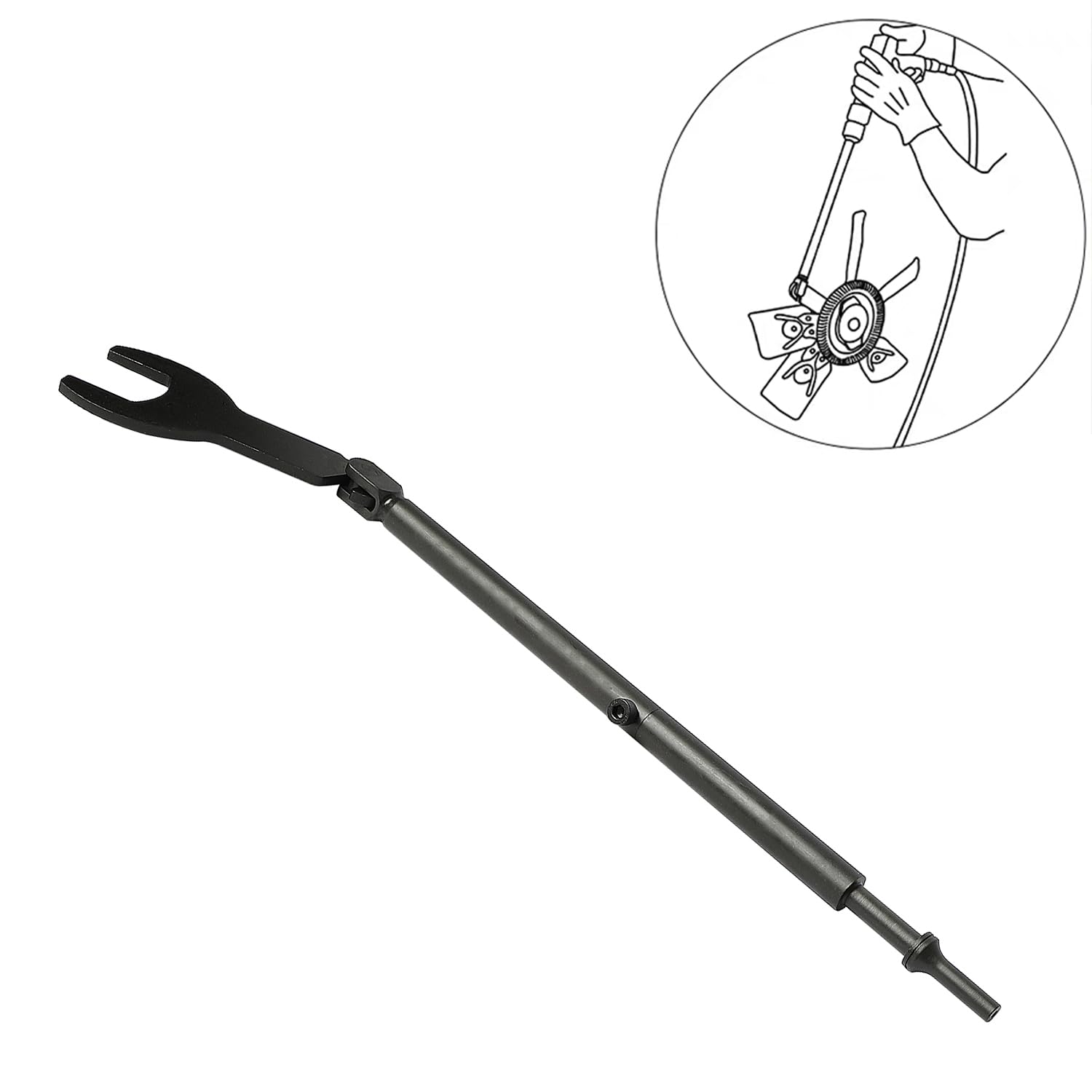 DPTOOL 9Pcs Pneumatic Fan Clutch Wrench Set - 43300 Fan Clutch Removal Tool Kit Compatible with Ford, GM, Chrysler, Jeep, Dodge, Ram - Professional Auto Clutch Fan Installer & Remover for Mechanics & DIY Enthusiasts - Perfect for Garage Repairs & Engine Maintenance