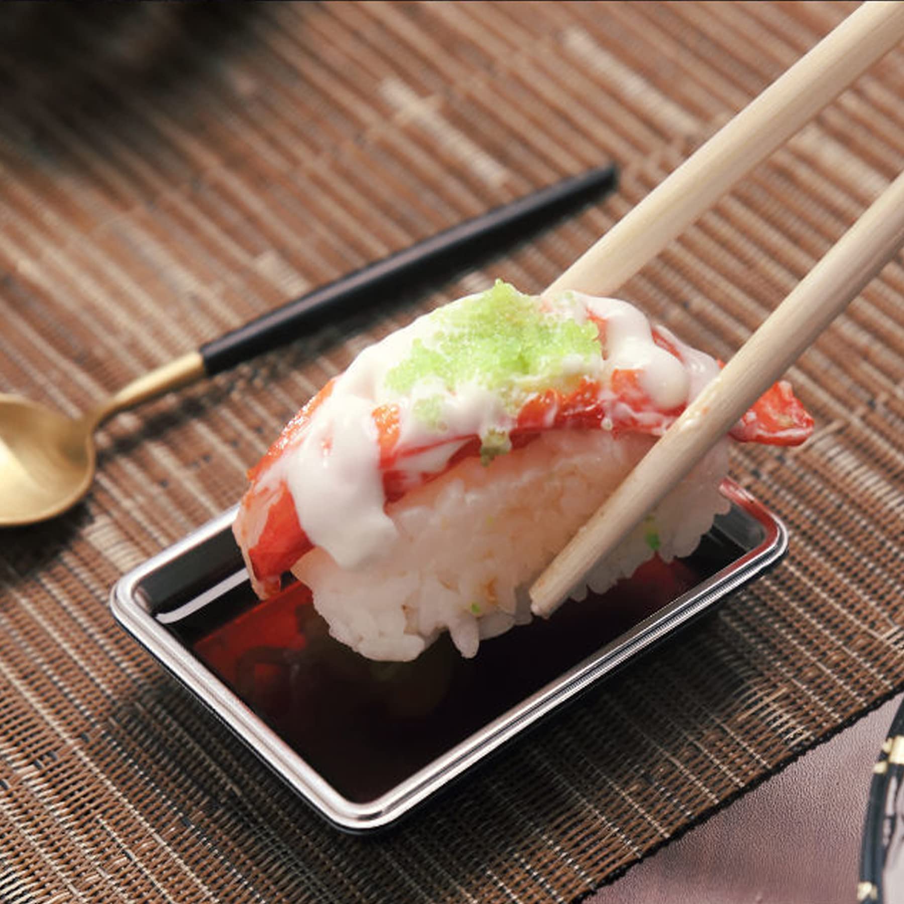 QJFCare 100Pcs Rectangle Disposable Sauce Dishes - Mini Dipping Dessert Plates, Soy Sauce Bowls, Seasoning Dishes for Home, Restaurant & Party Use - Silver (Ideal for Appetizers, Sushi, Condiments & Small Snacks)