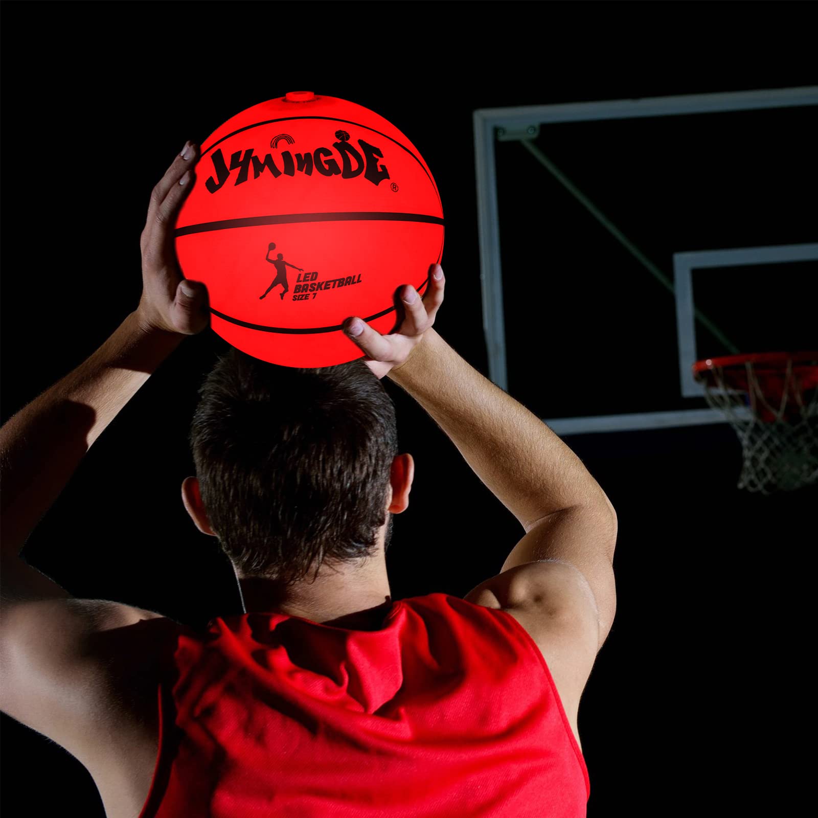 LED Glow in The Dark Basketball & Soccer Ball Set with Pump - Light Up Sports Balls for Men & Women - Perfect for Outdoor, Indoor, Night Games & Training - Fun Party & Backyard Activity Supplies
